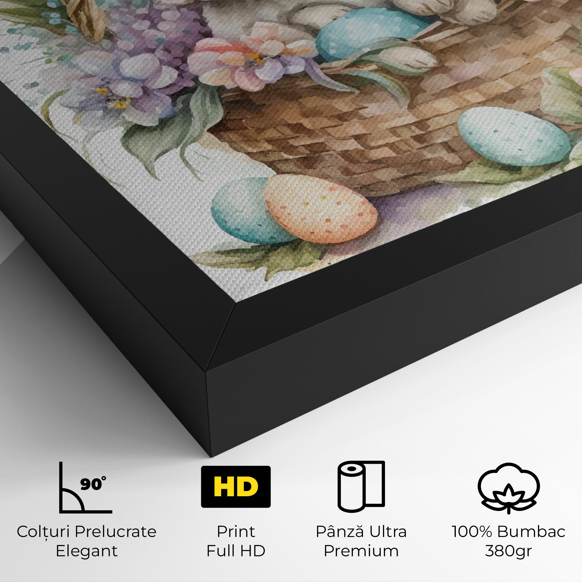 Tablou Canvas Cute Bunny In Basket mockup 4