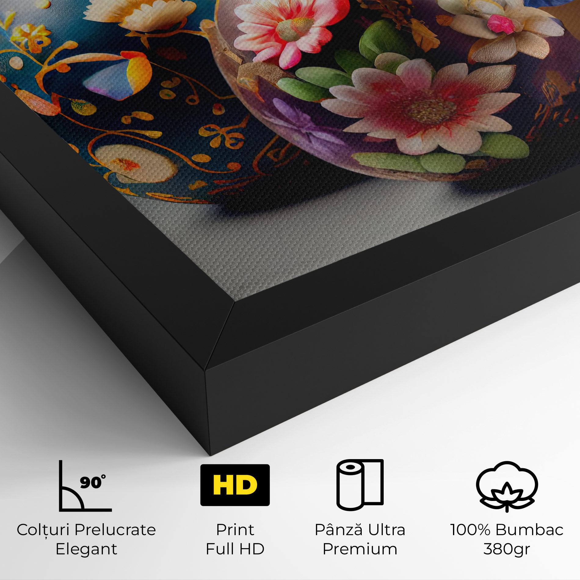 Tablou Canvas Easter Egs Flowers mockup 4