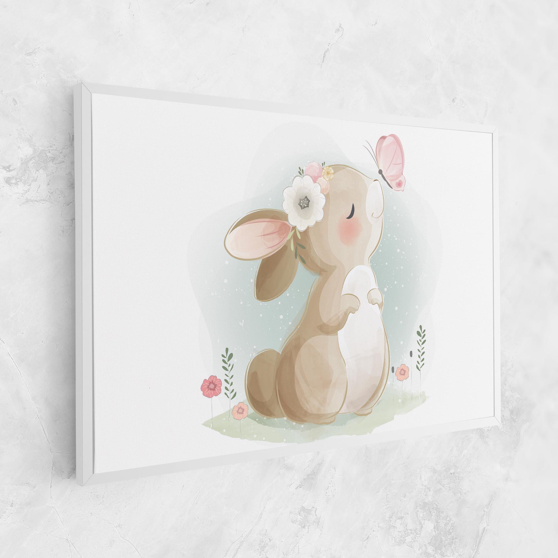 Tablou Canvas Butterfly On Bunny Nose mockup 1