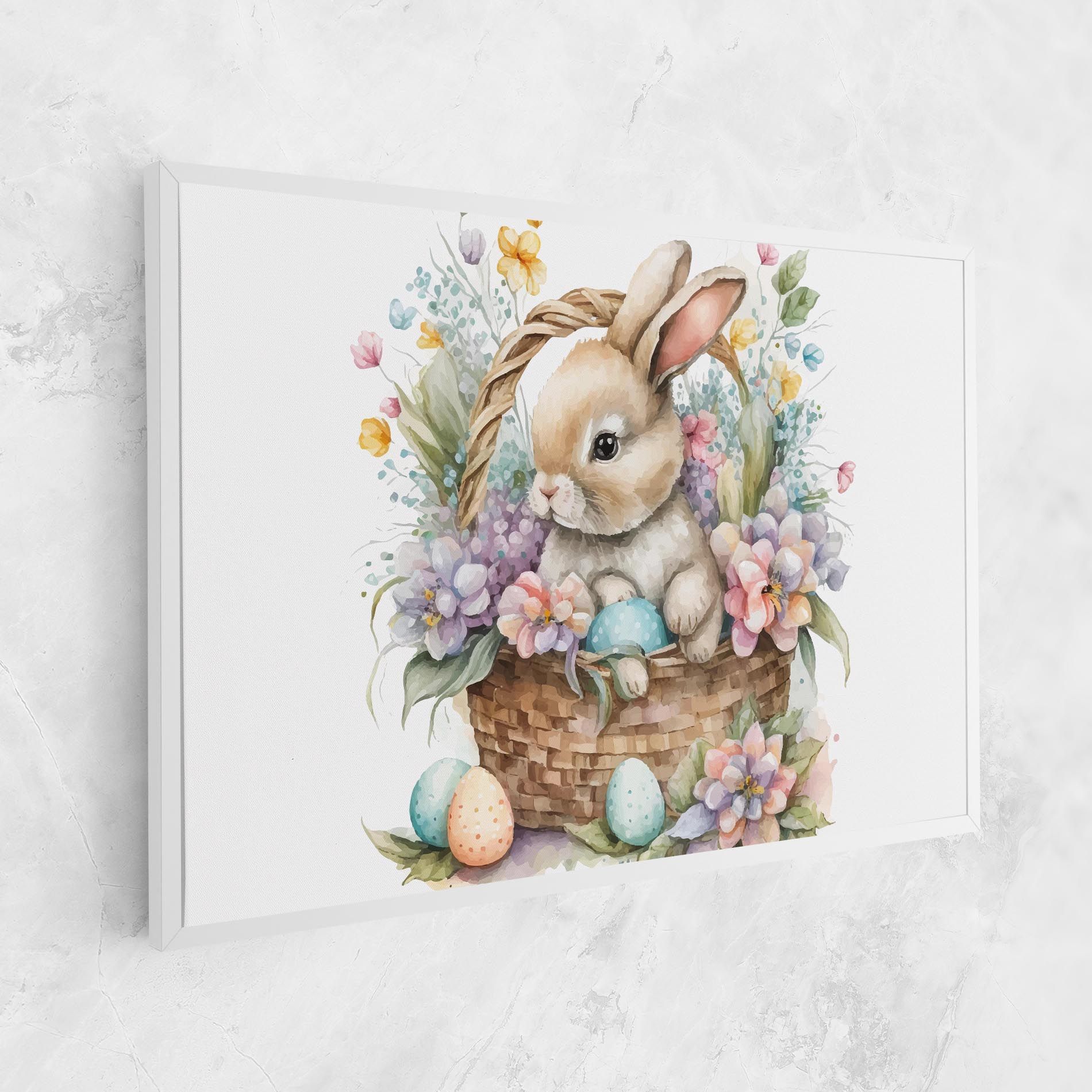 Cute Bunny In Basket mockup 1
