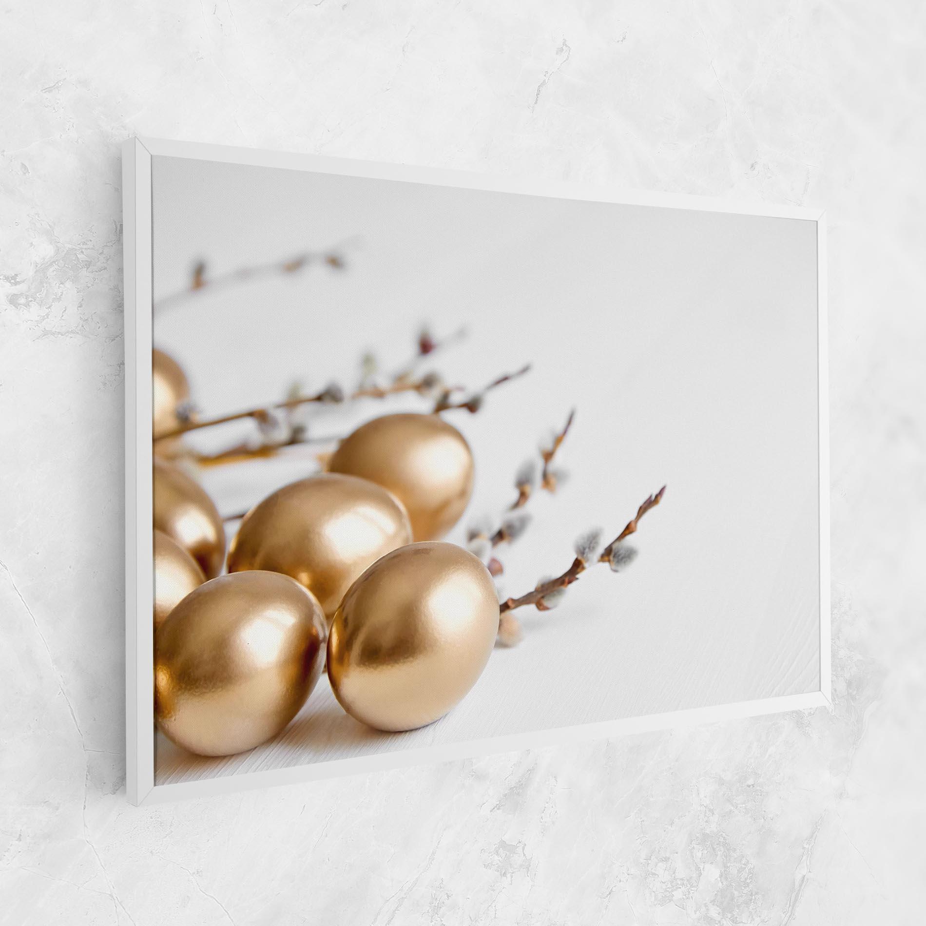 Tablou Canvas Easter Gold Eggs mockup 1