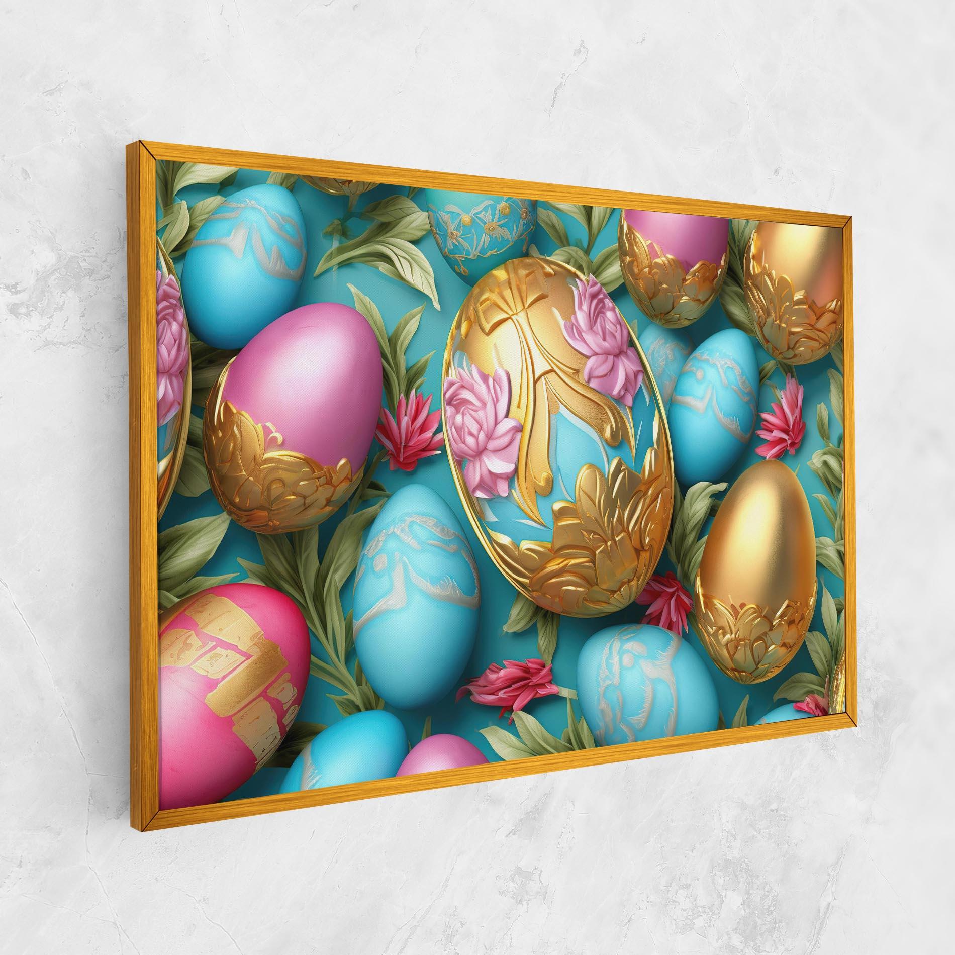 Tablou Canvas Blue Pink Easter Egs mockup 1