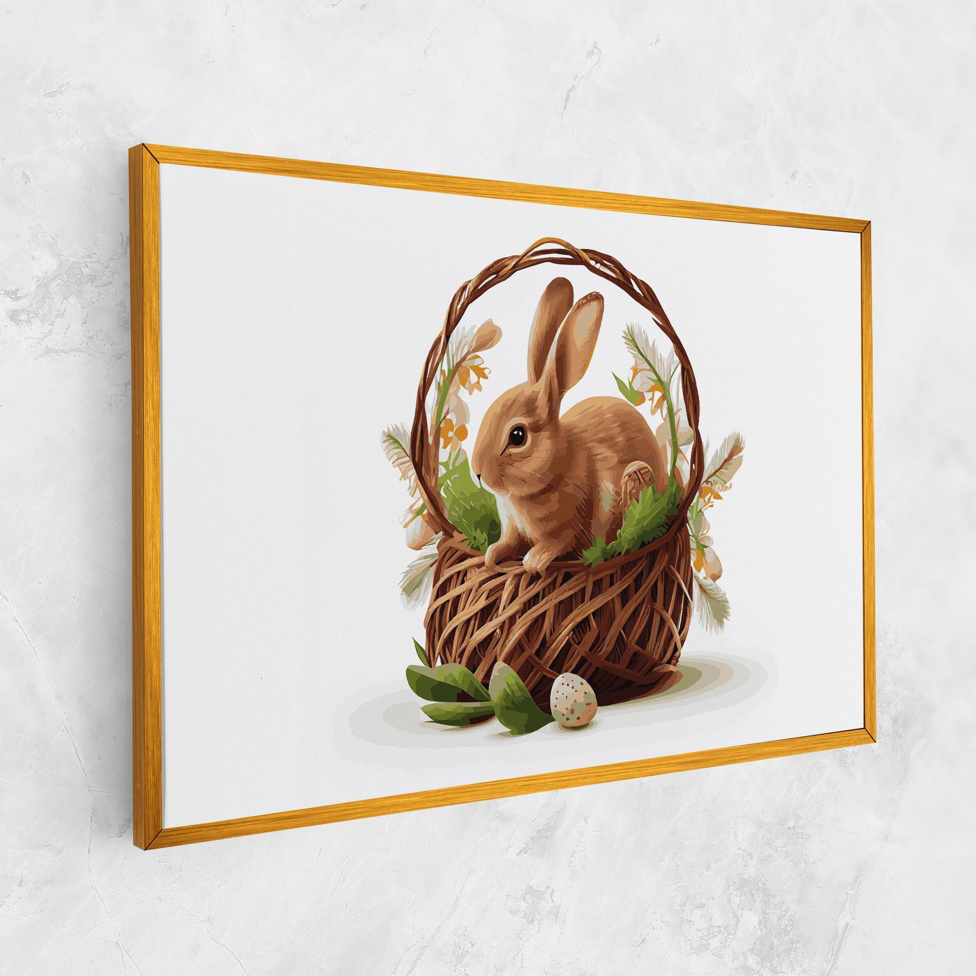 Tablou Canvas Bunny In Basket mockup 1