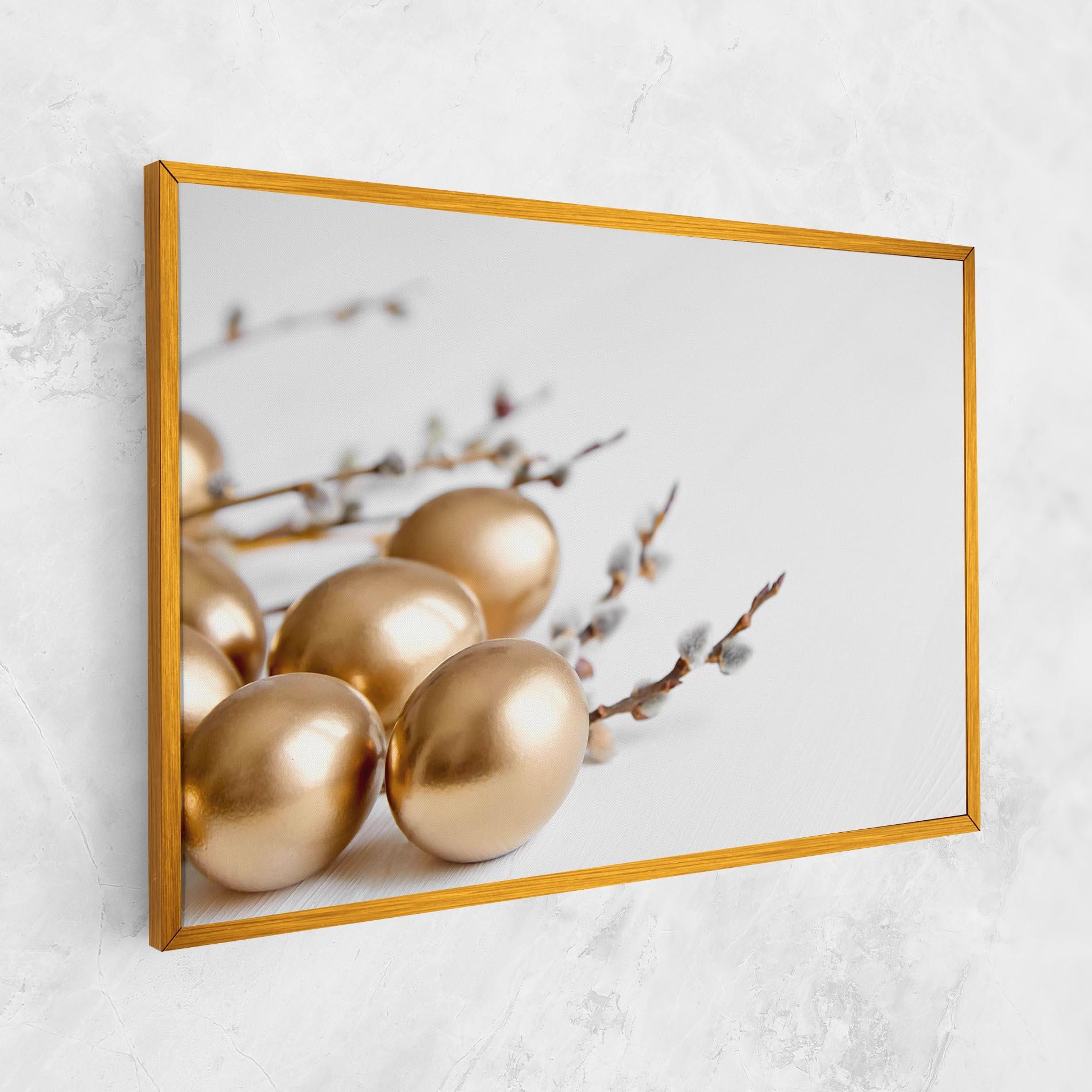 Tablou Canvas Easter Gold Eggs mockup 1