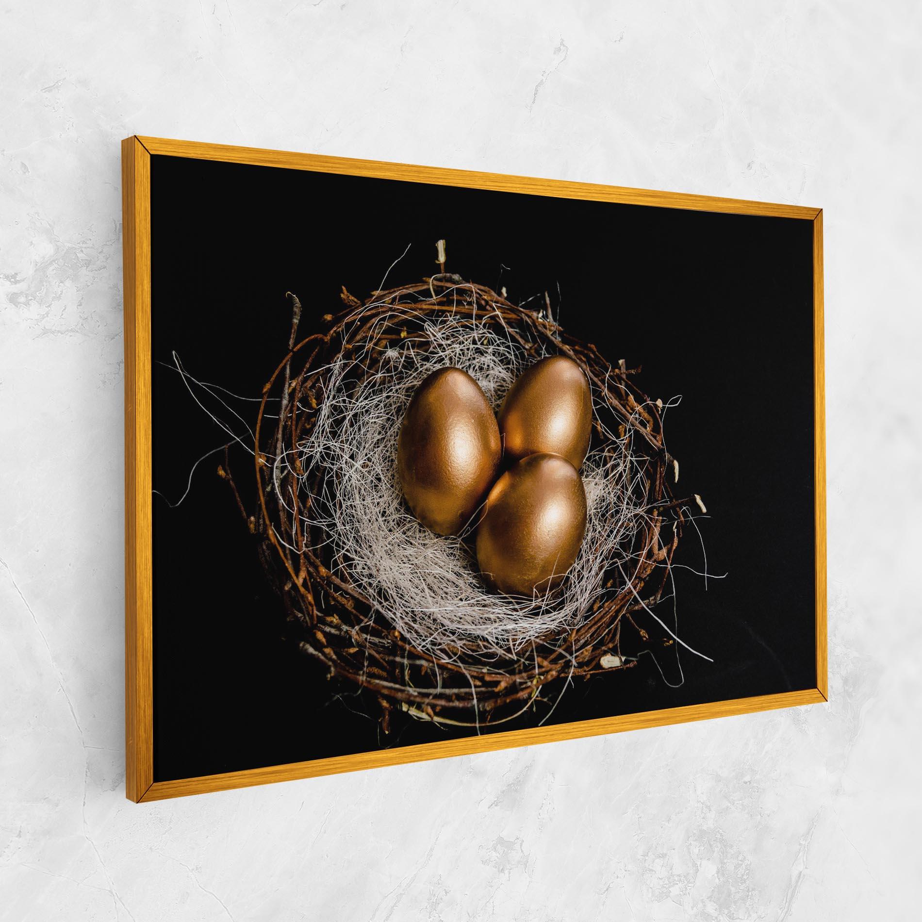 Tablou Canvas Pretty Golden Easter Eggs mockup 1