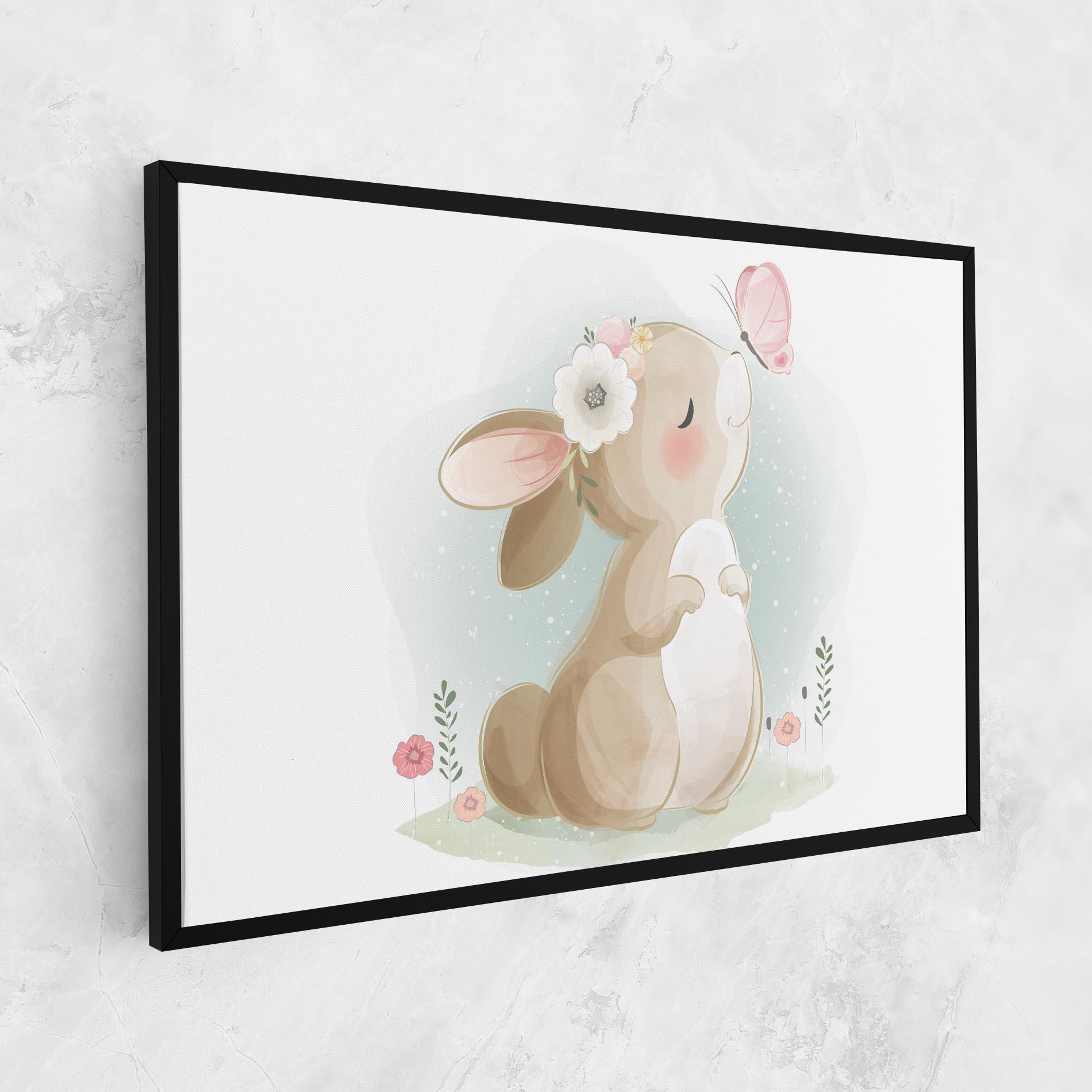 Tablou Canvas Butterfly On Bunny Nose mockup 1