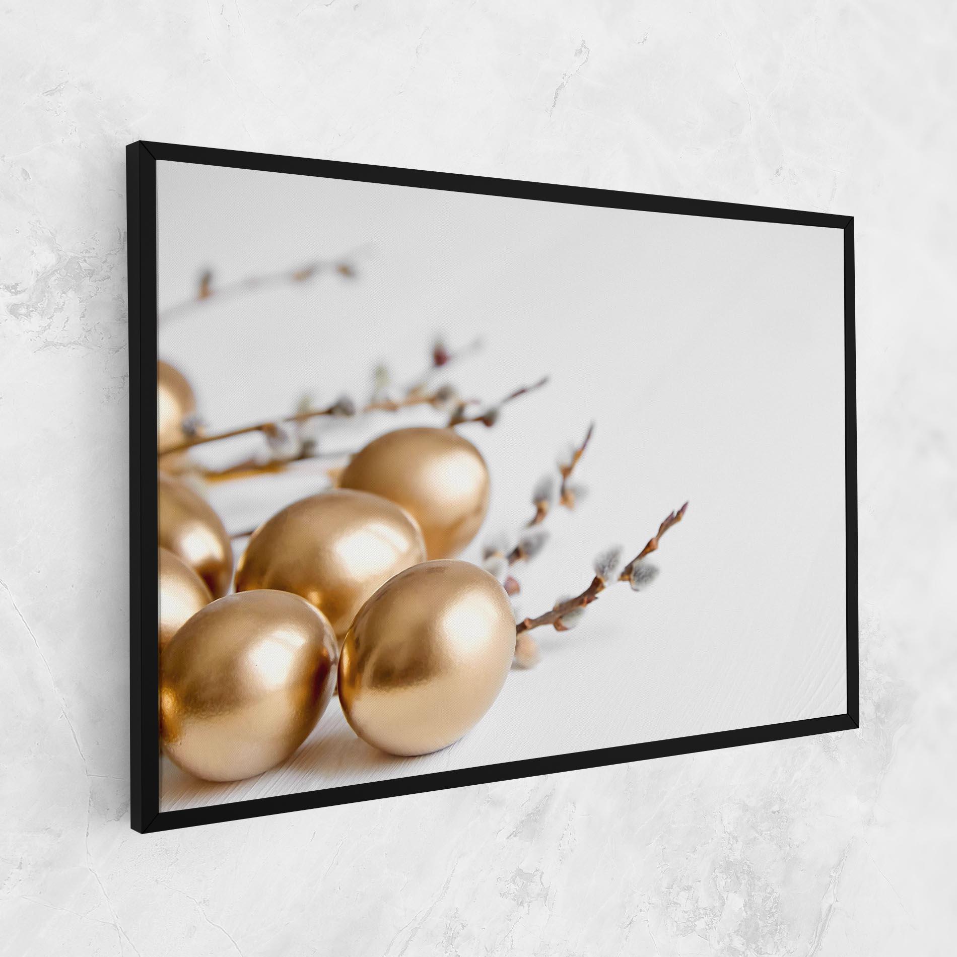 Tablou Canvas Easter Gold Eggs mockup 1