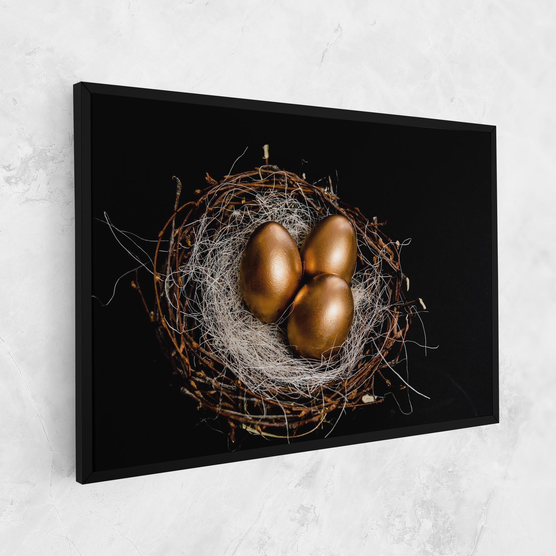 Tablou Canvas Pretty Golden Easter Eggs mockup 1