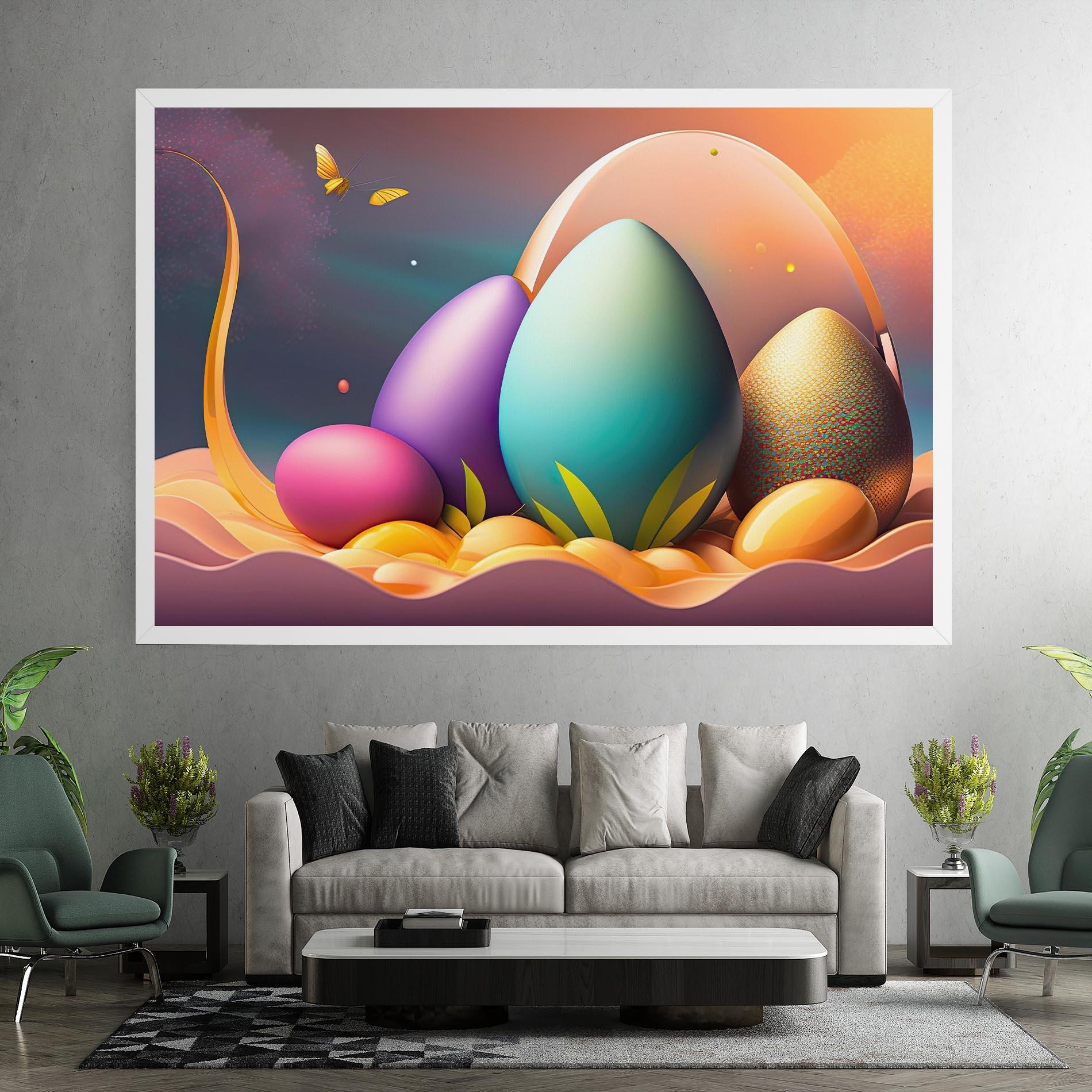 Tablou Canvas Big Blue Easter Egg mockup 7