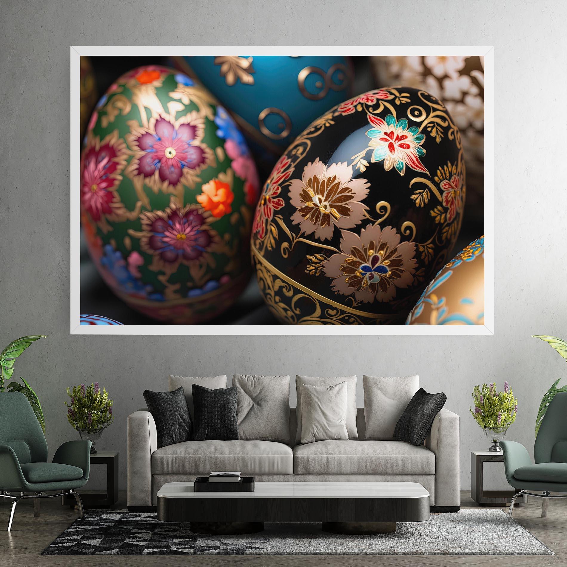 Tablou Canvas Close Up Painted Eggs mockup 7