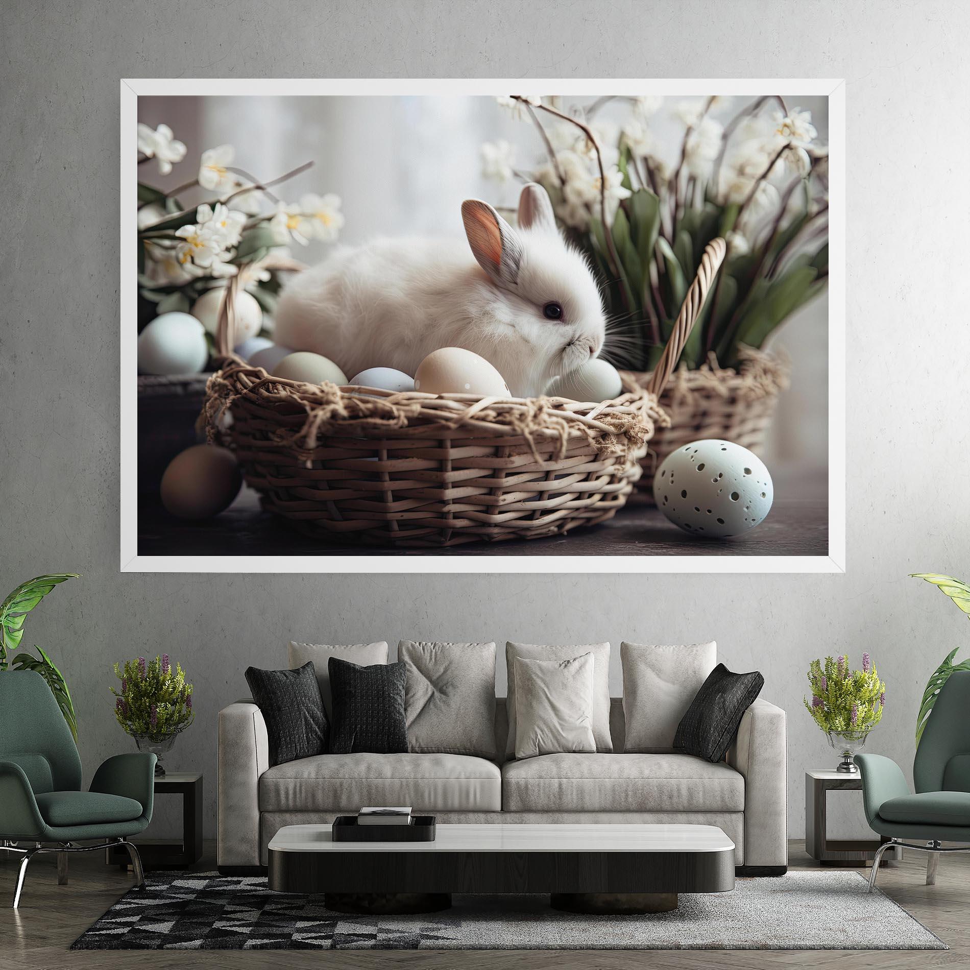 Tablou Canvas Cute White Easter Eggs mockup 7