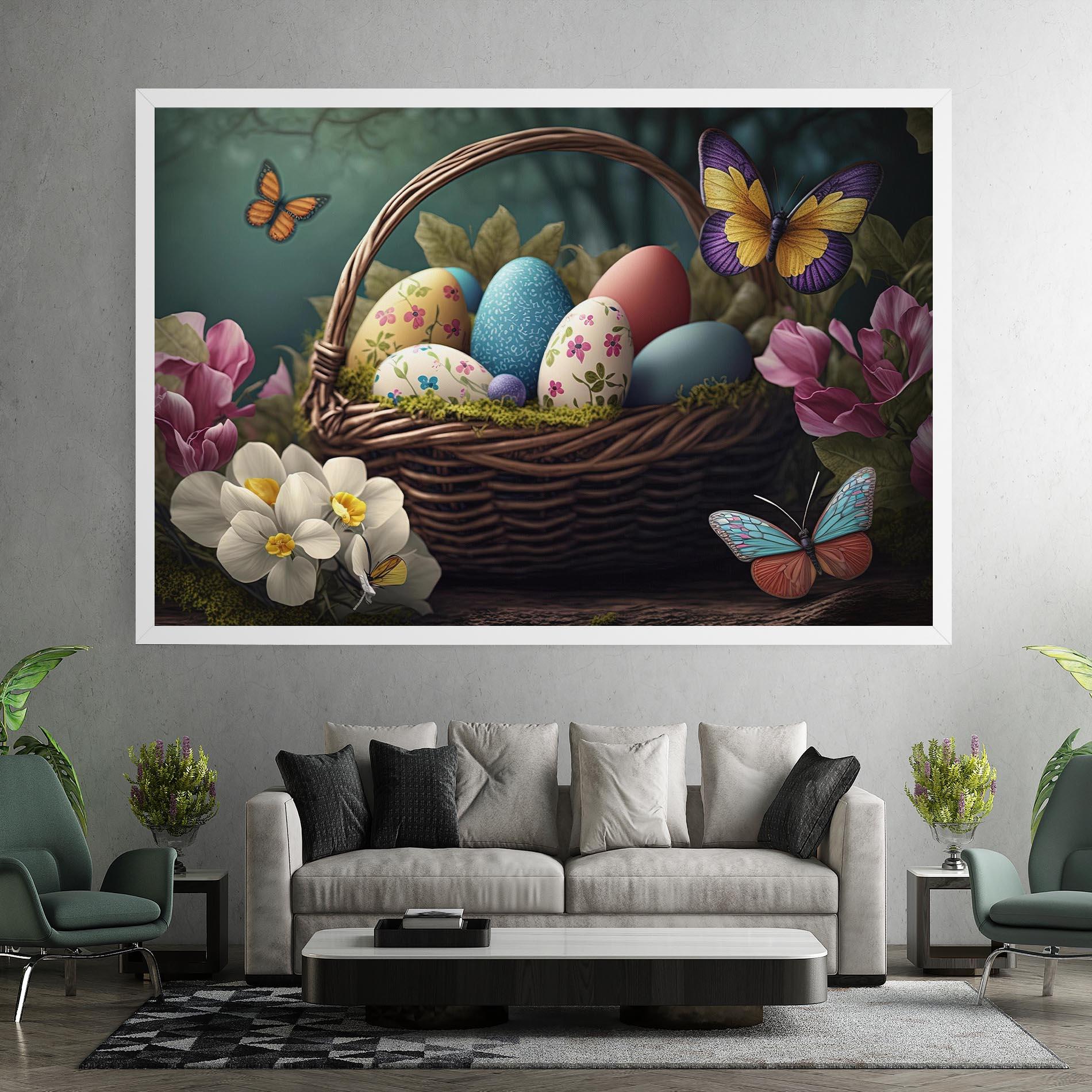 Tablou Canvas Easter Eggs Butterfly mockup 7