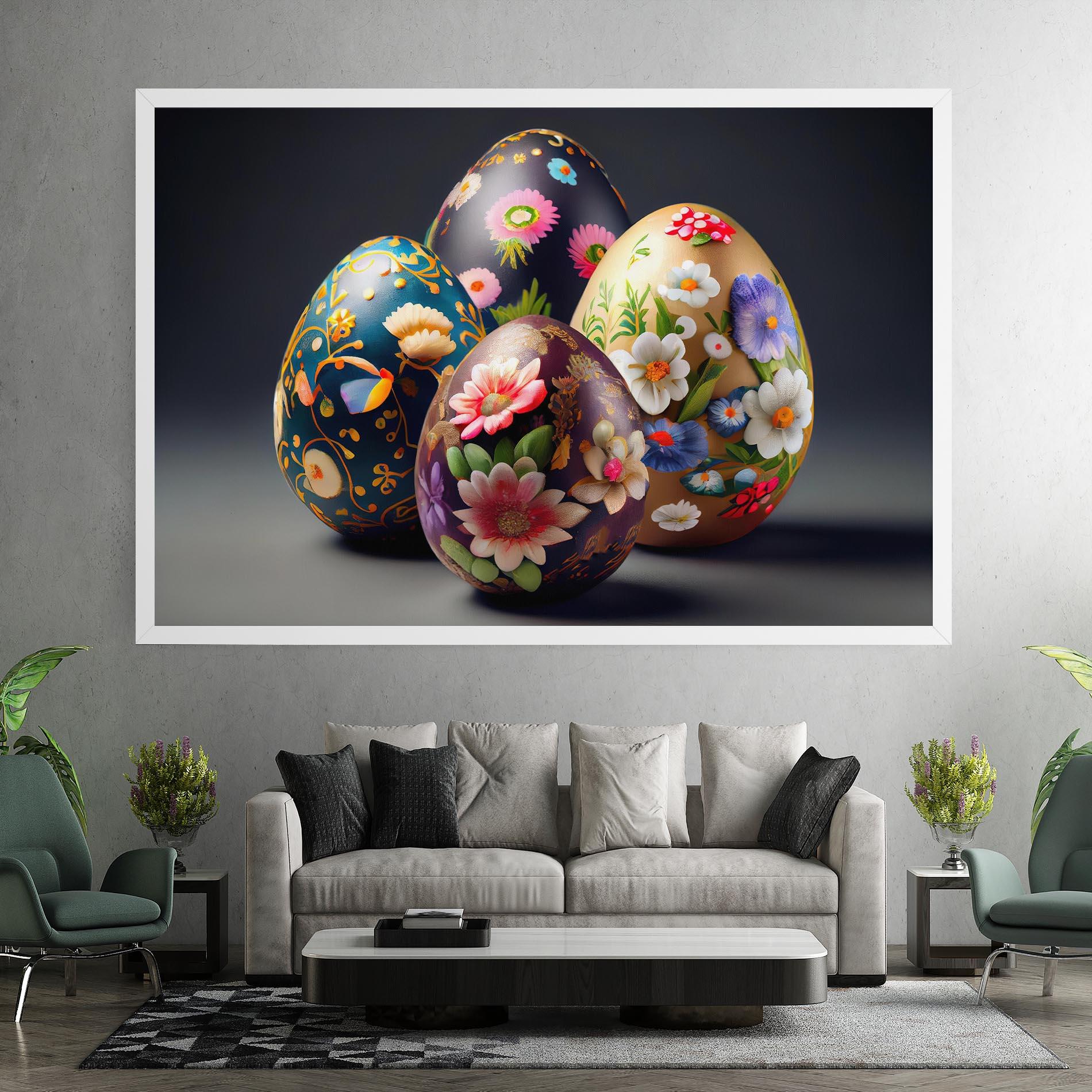 Tablou Canvas Easter Egs Flowers mockup 7