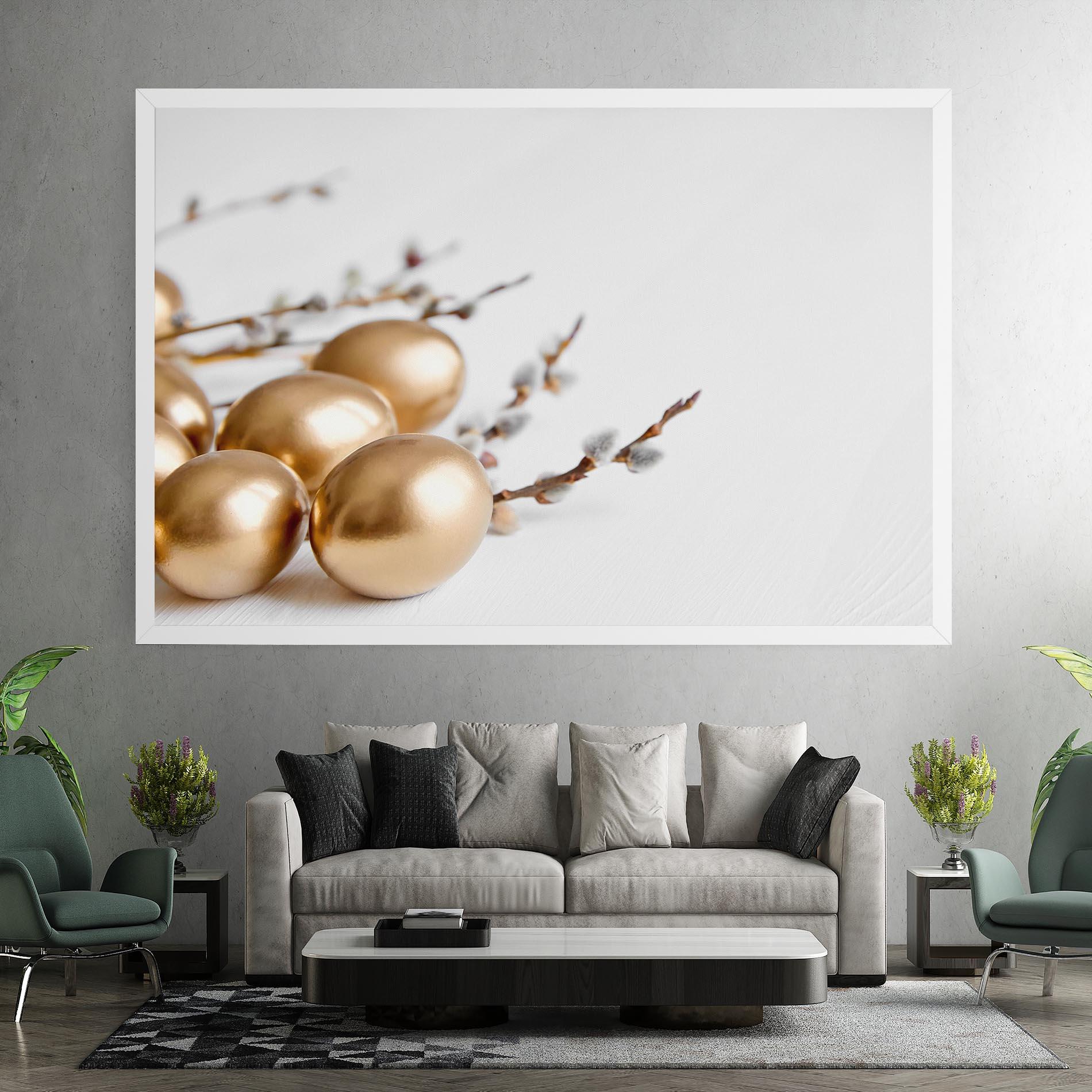 Tablou Canvas Easter Gold Eggs mockup 7