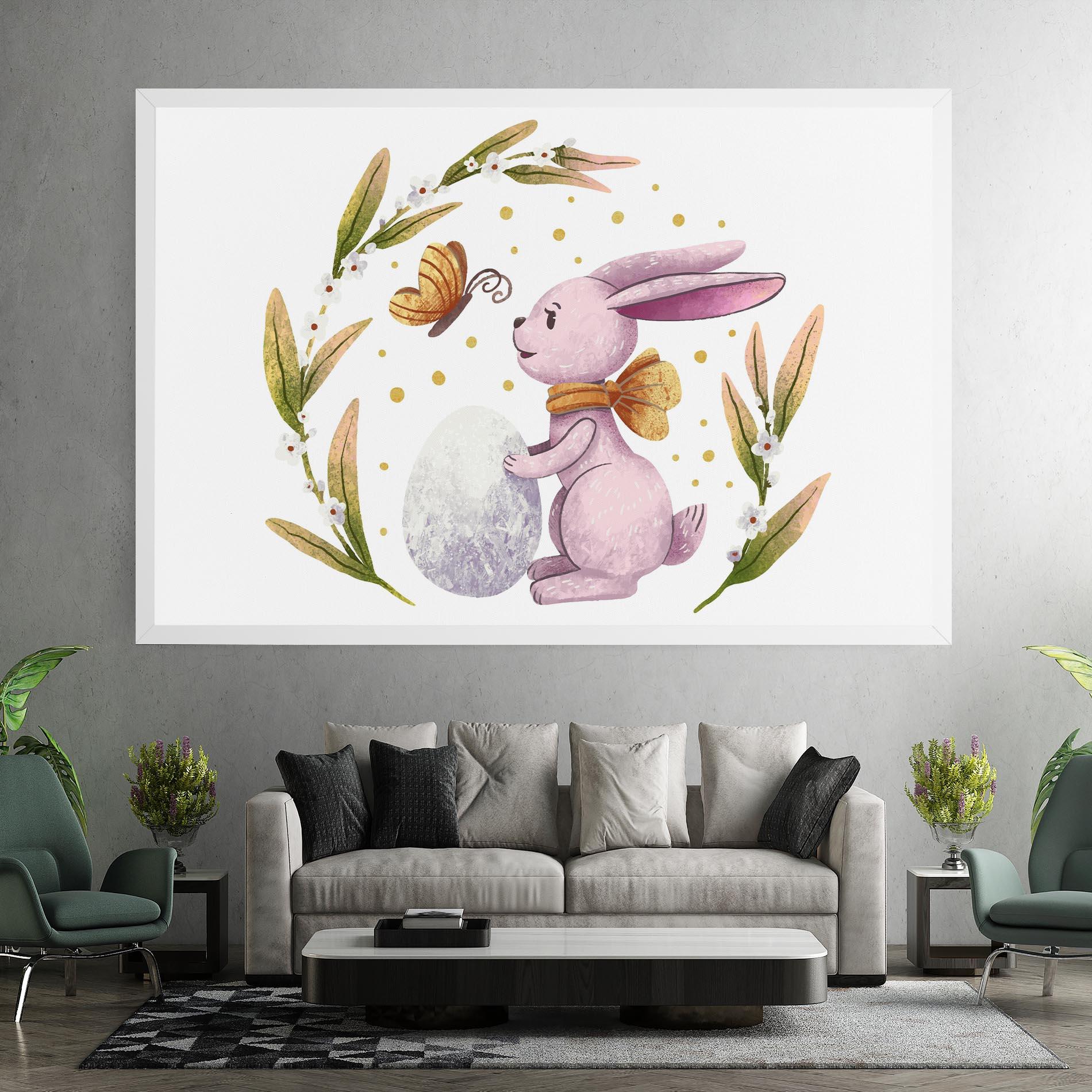 Tablou Canvas Easter Pink Bunny mockup 7
