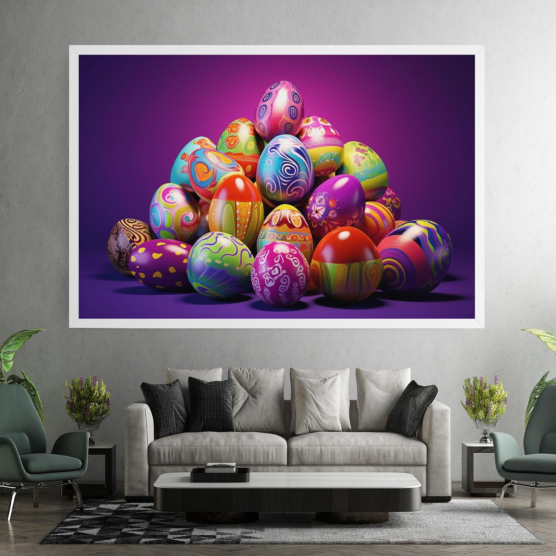 Pile Colorful Eggs mockup 7