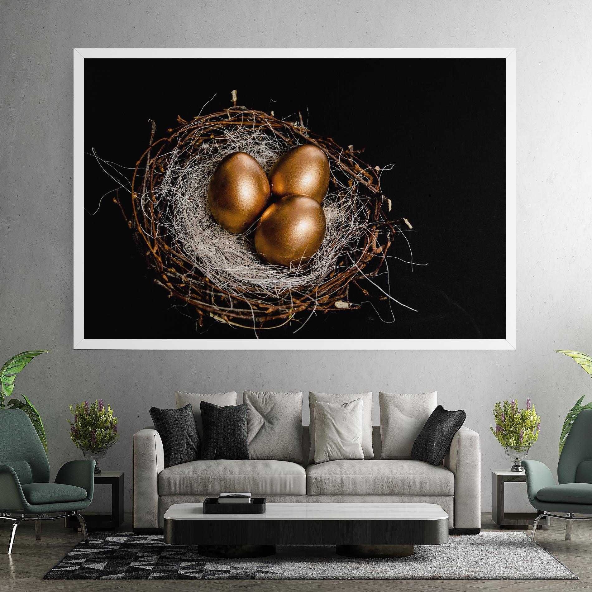 Tablou Canvas Pretty Golden Easter Eggs mockup 7