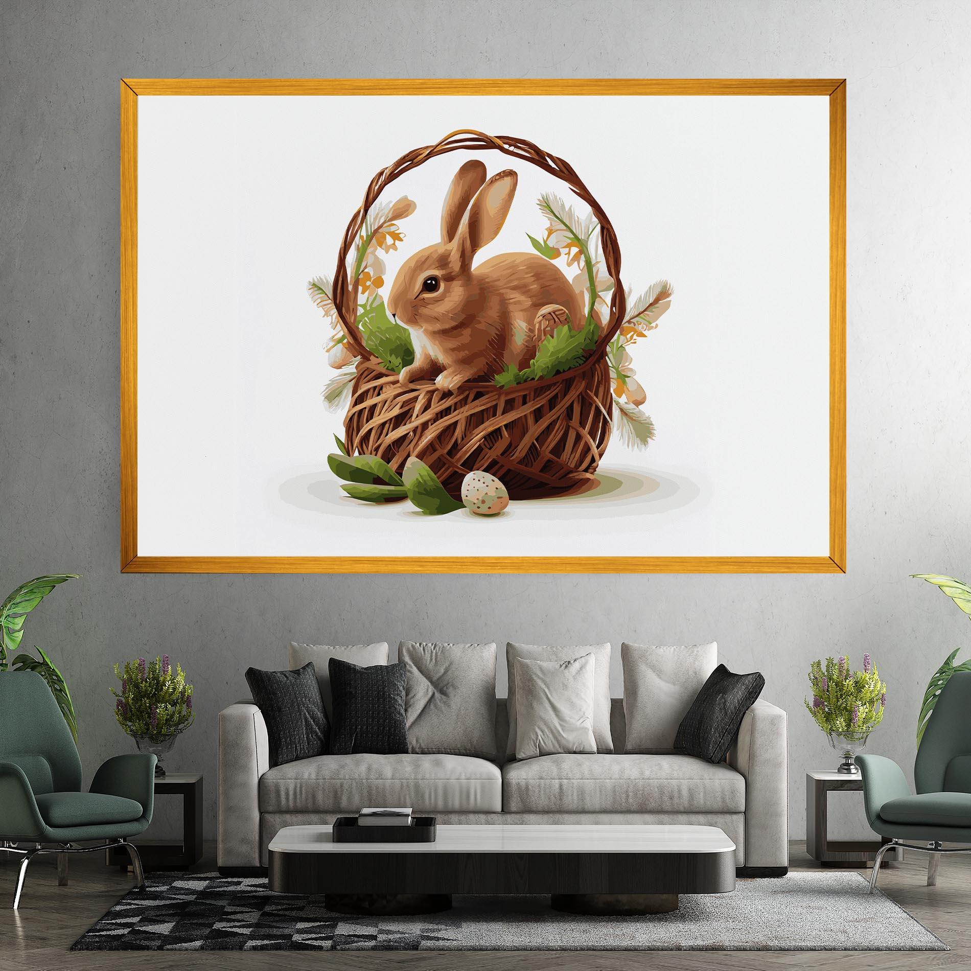 Tablou Canvas Bunny In Basket mockup 7