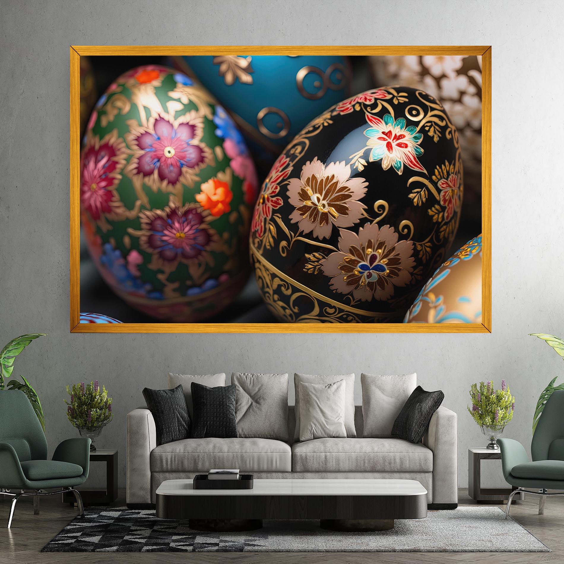 Tablou Canvas Close Up Painted Eggs mockup 7