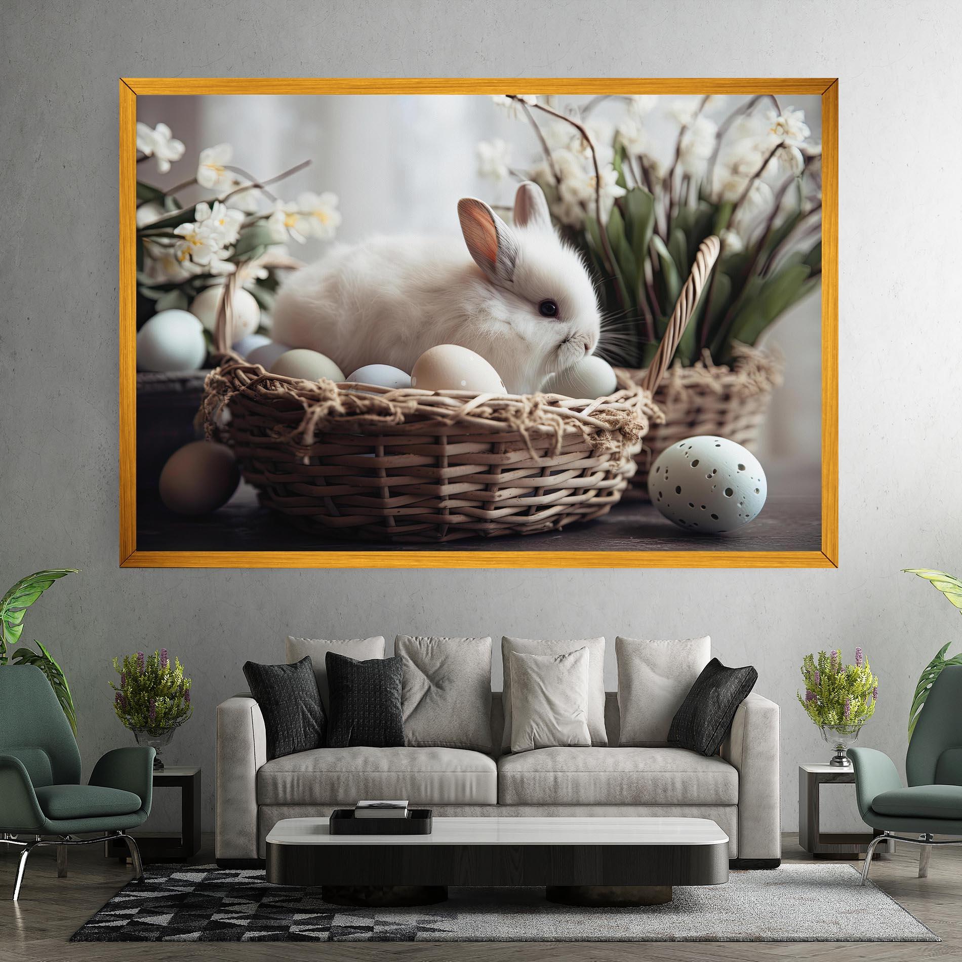 Tablou Canvas Cute White Easter Eggs mockup 7