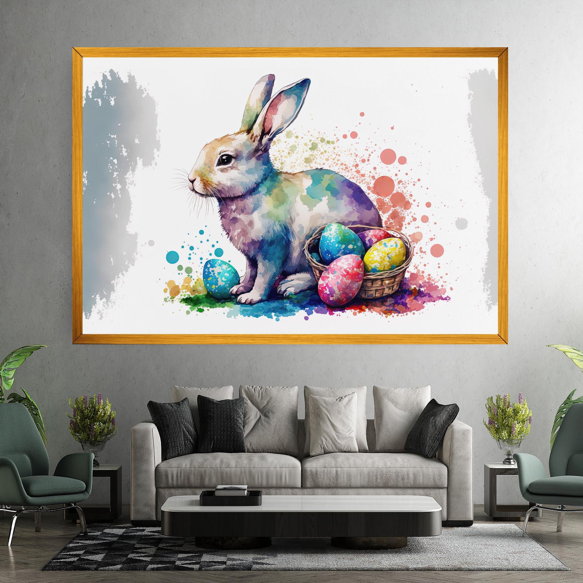 Tablou Canvas Easter Bunny Watercolor mockup 7
