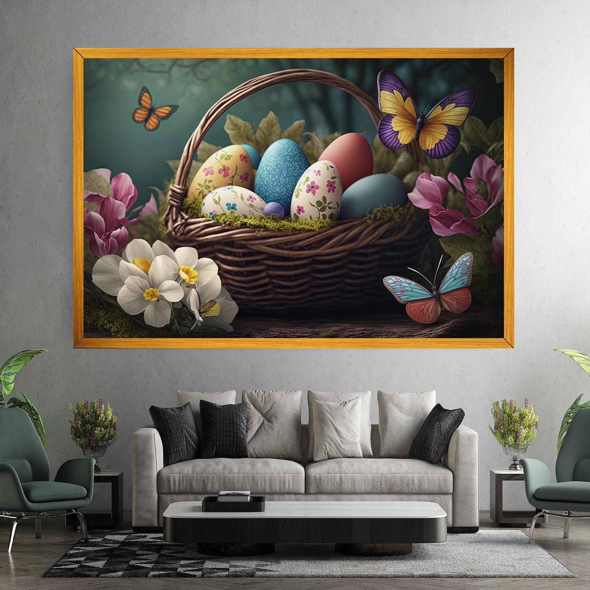 Tablou Canvas Easter Eggs Butterfly mockup 7