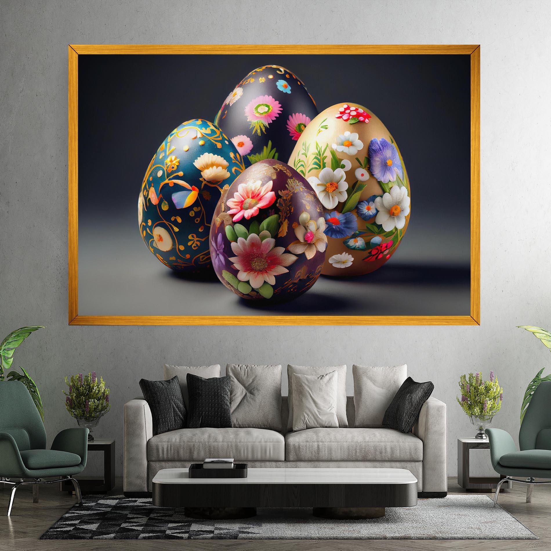 Tablou Canvas Easter Egs Flowers mockup 7