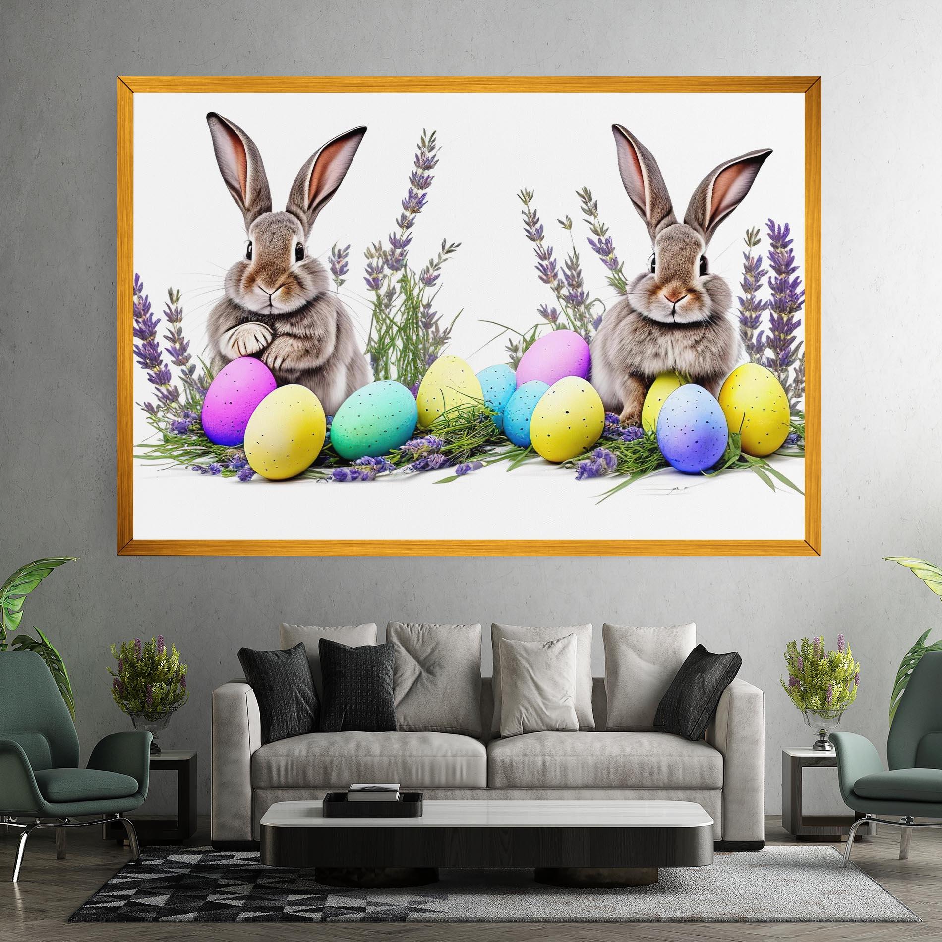 Tablou Canvas Flowers Easter Bunny mockup 7
