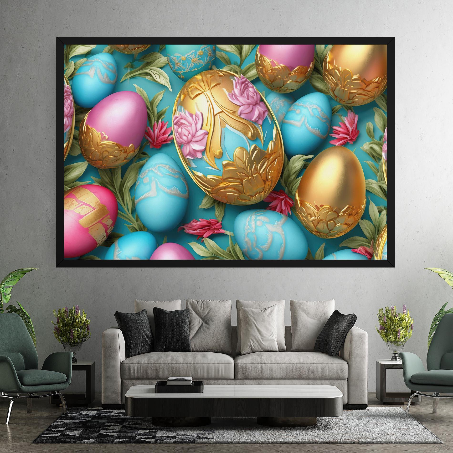 Tablou Canvas Blue Pink Easter Egs mockup 7
