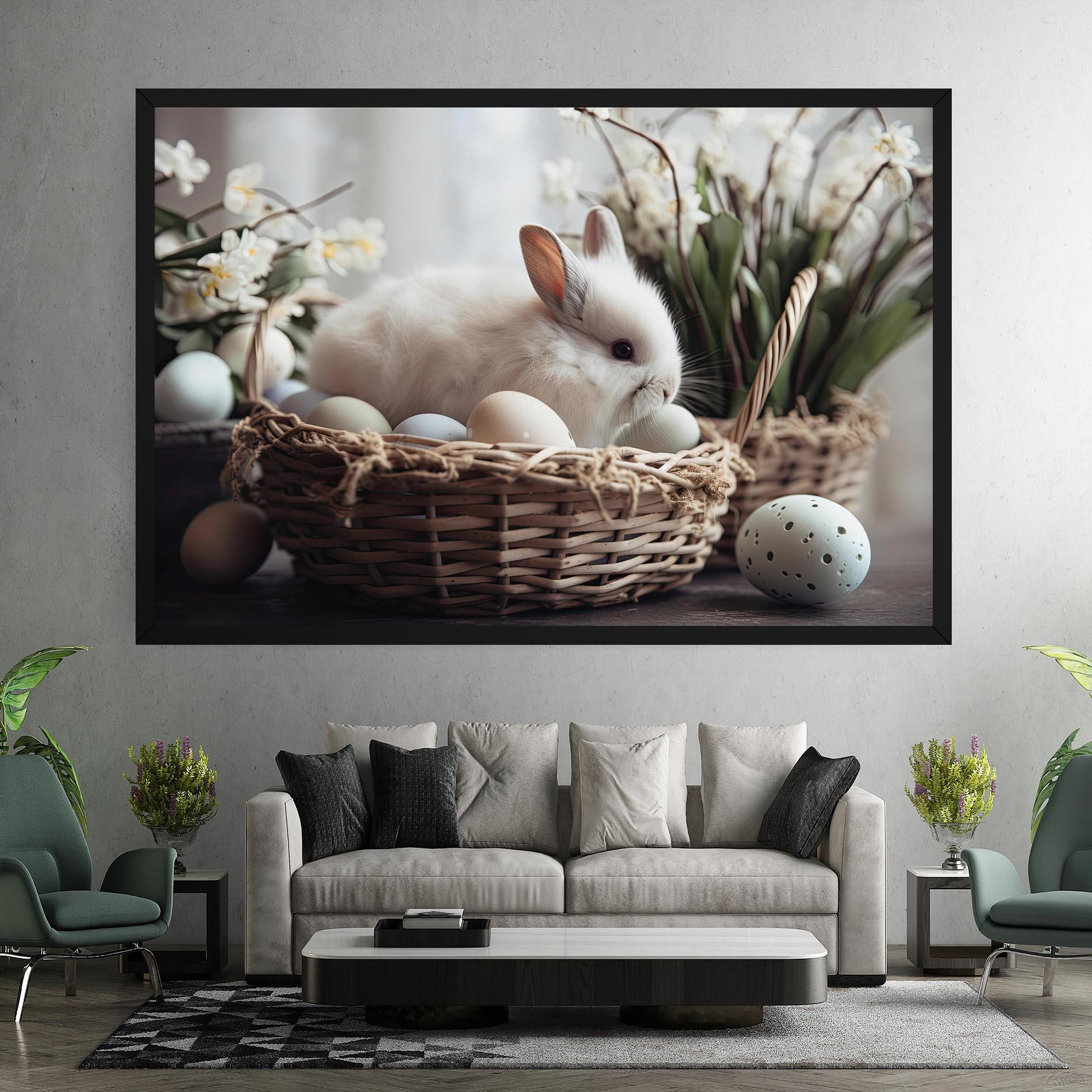 Tablou Canvas Cute White Easter Eggs mockup 7