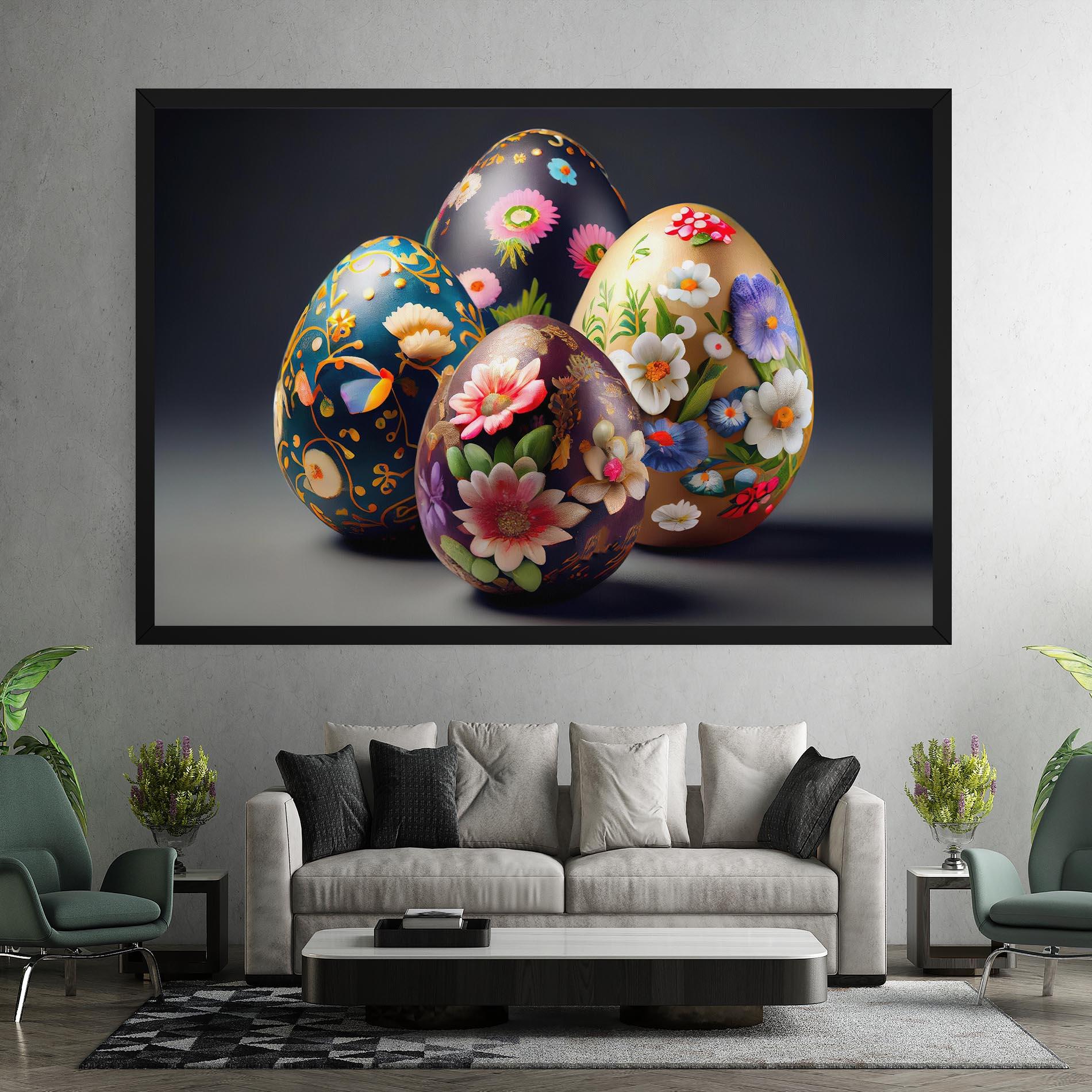 Tablou Canvas Easter Egs Flowers mockup 7