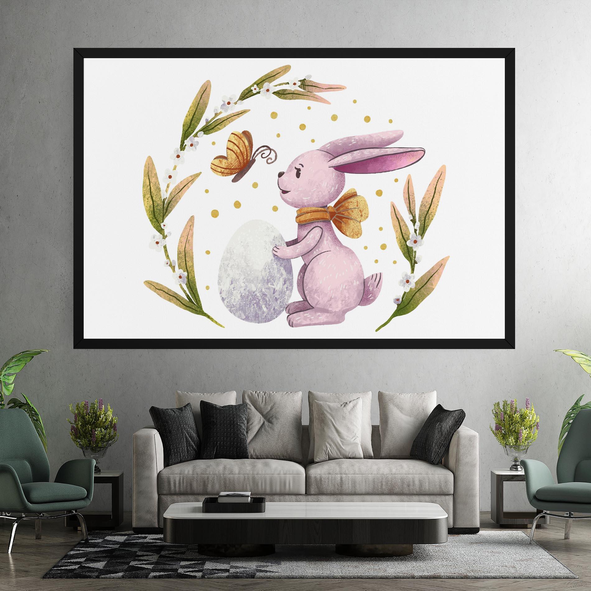 Tablou Canvas Easter Pink Bunny mockup 7