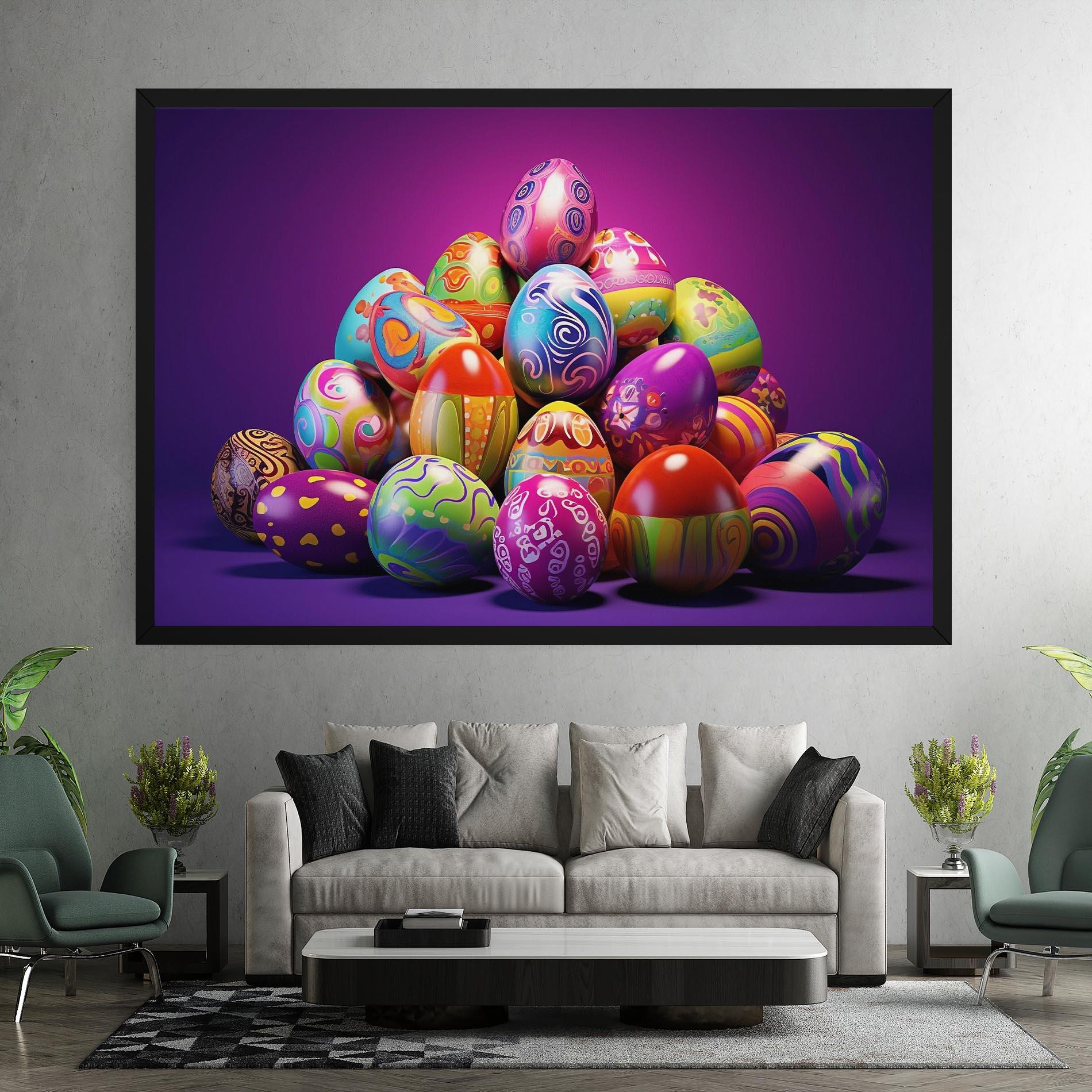 Tablou Canvas Pile Colorful Eggs mockup 7