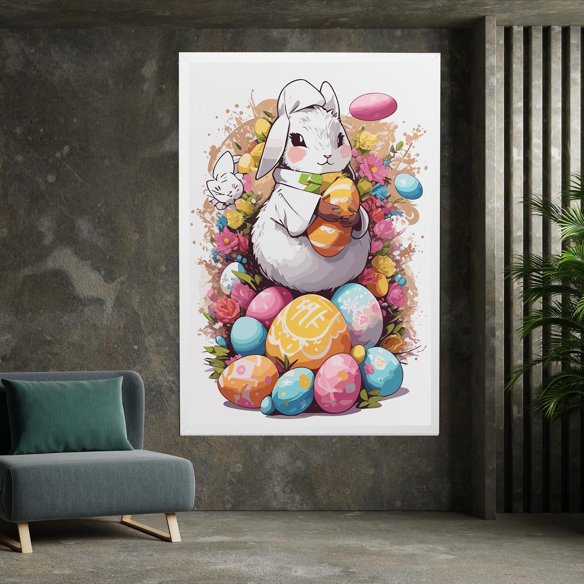 Tablou Canvas White Easter Bunny mockup 7