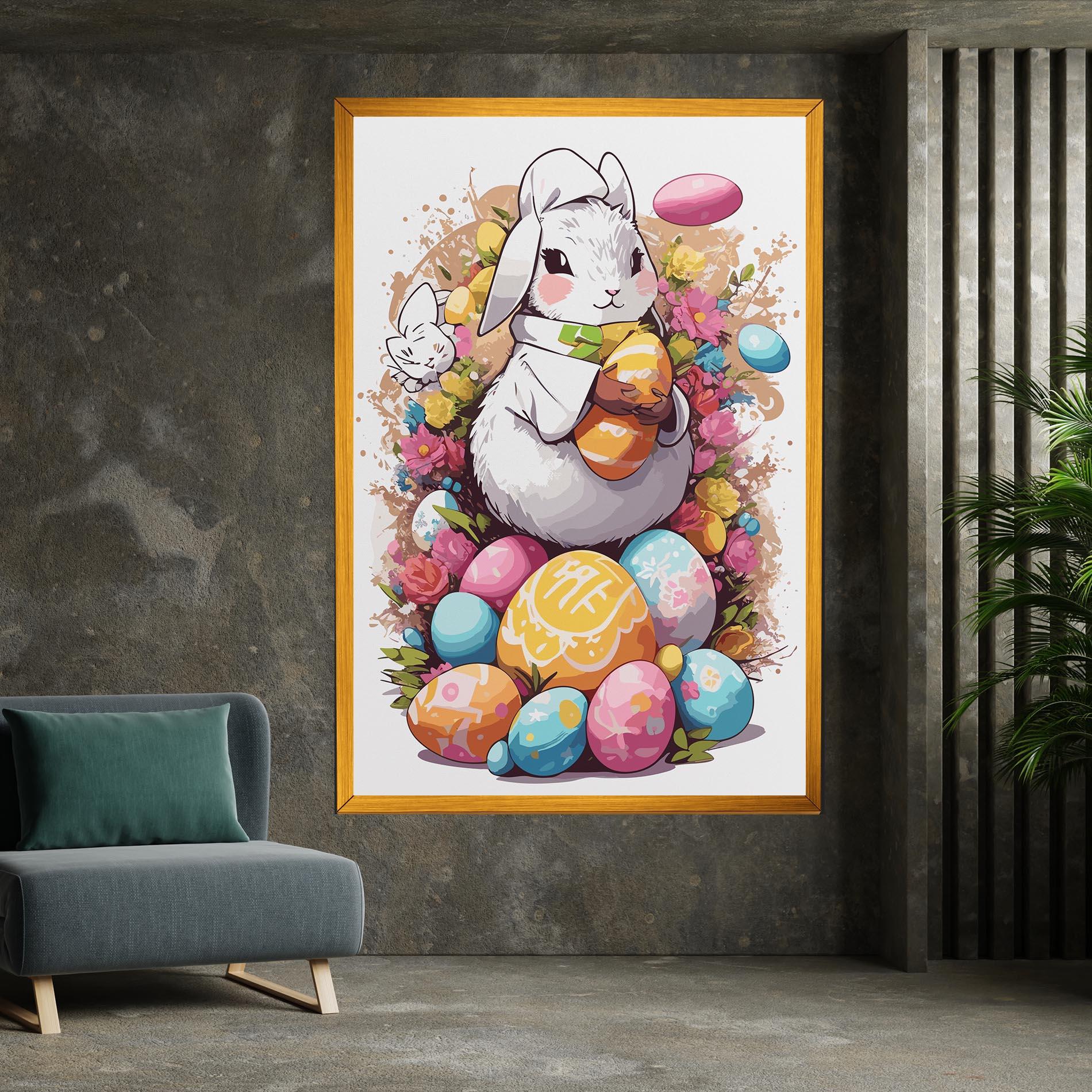Tablou Canvas White Easter Bunny mockup 7