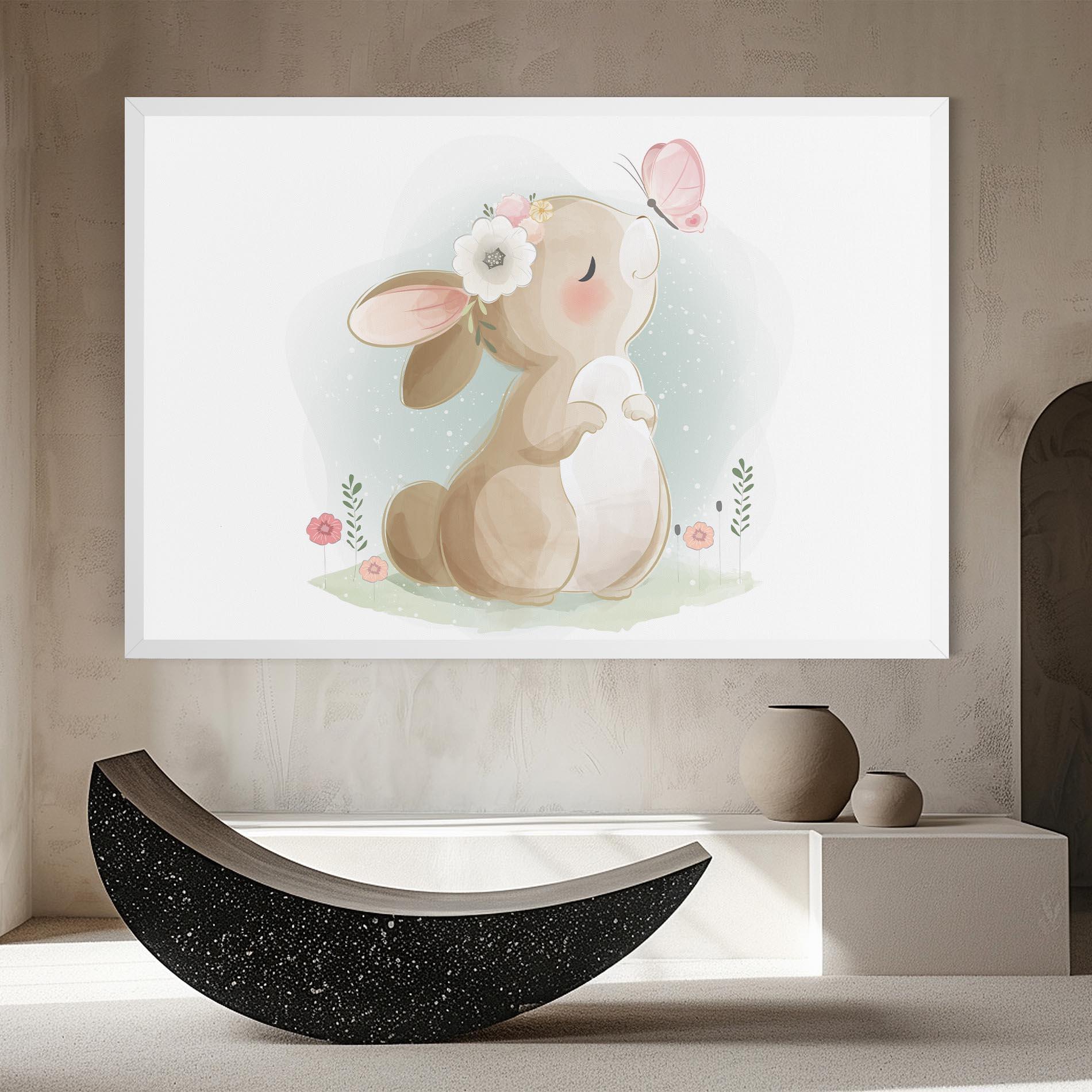 Tablou Canvas Butterfly On Bunny Nose mockup 8
