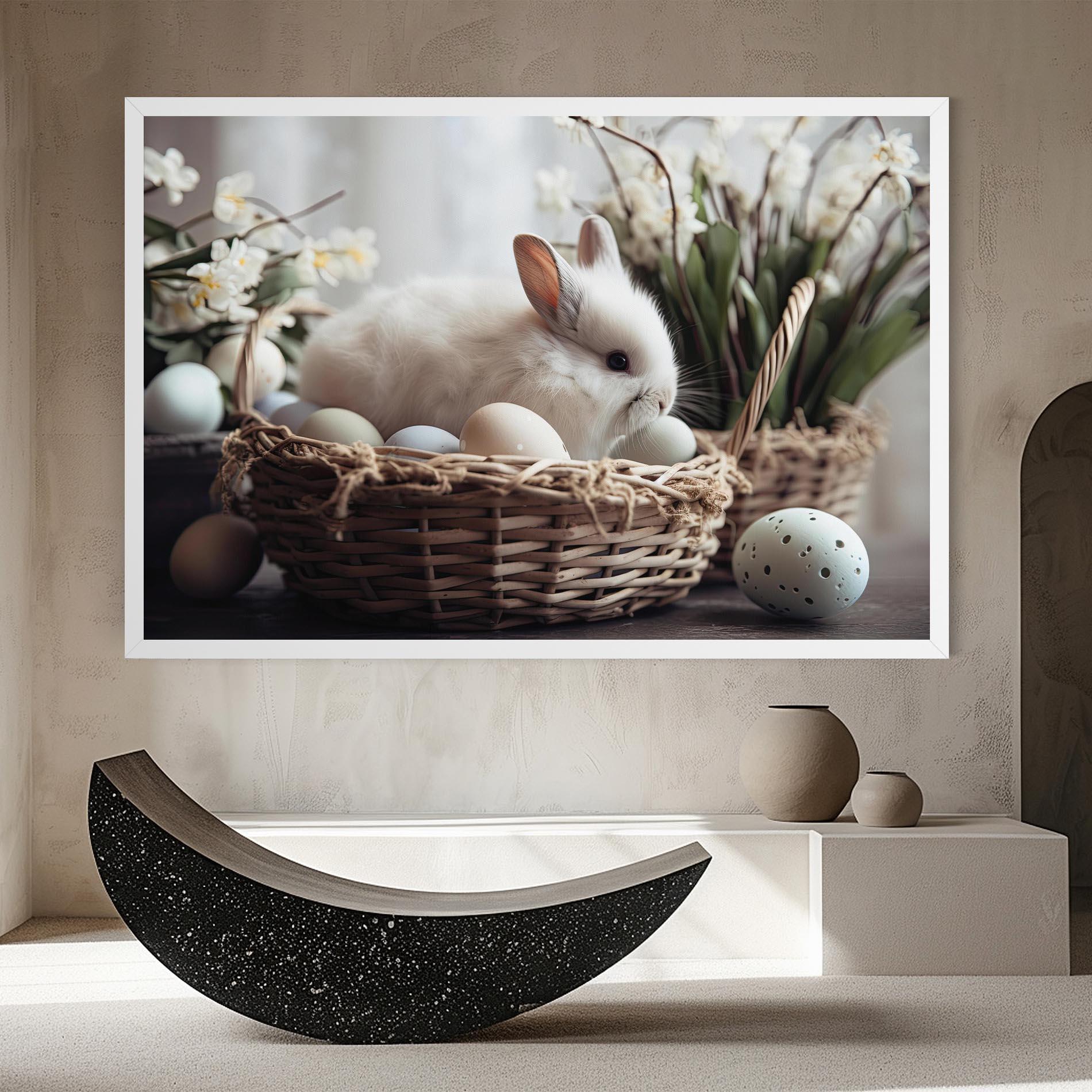 Tablou Canvas Cute White Easter Eggs mockup 8