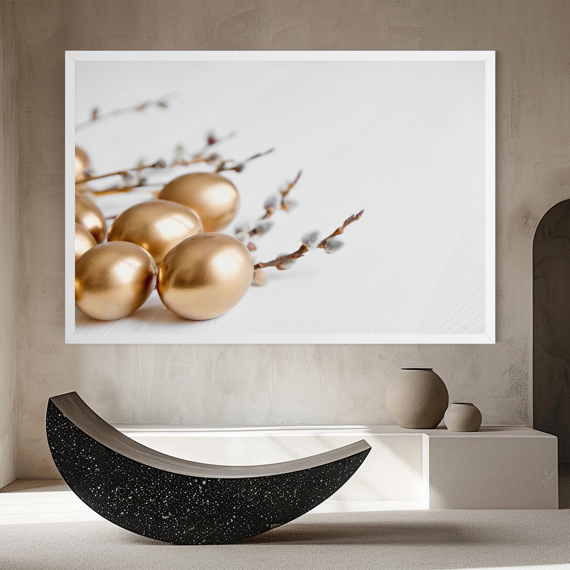 Tablou Canvas Easter Gold Eggs mockup 8