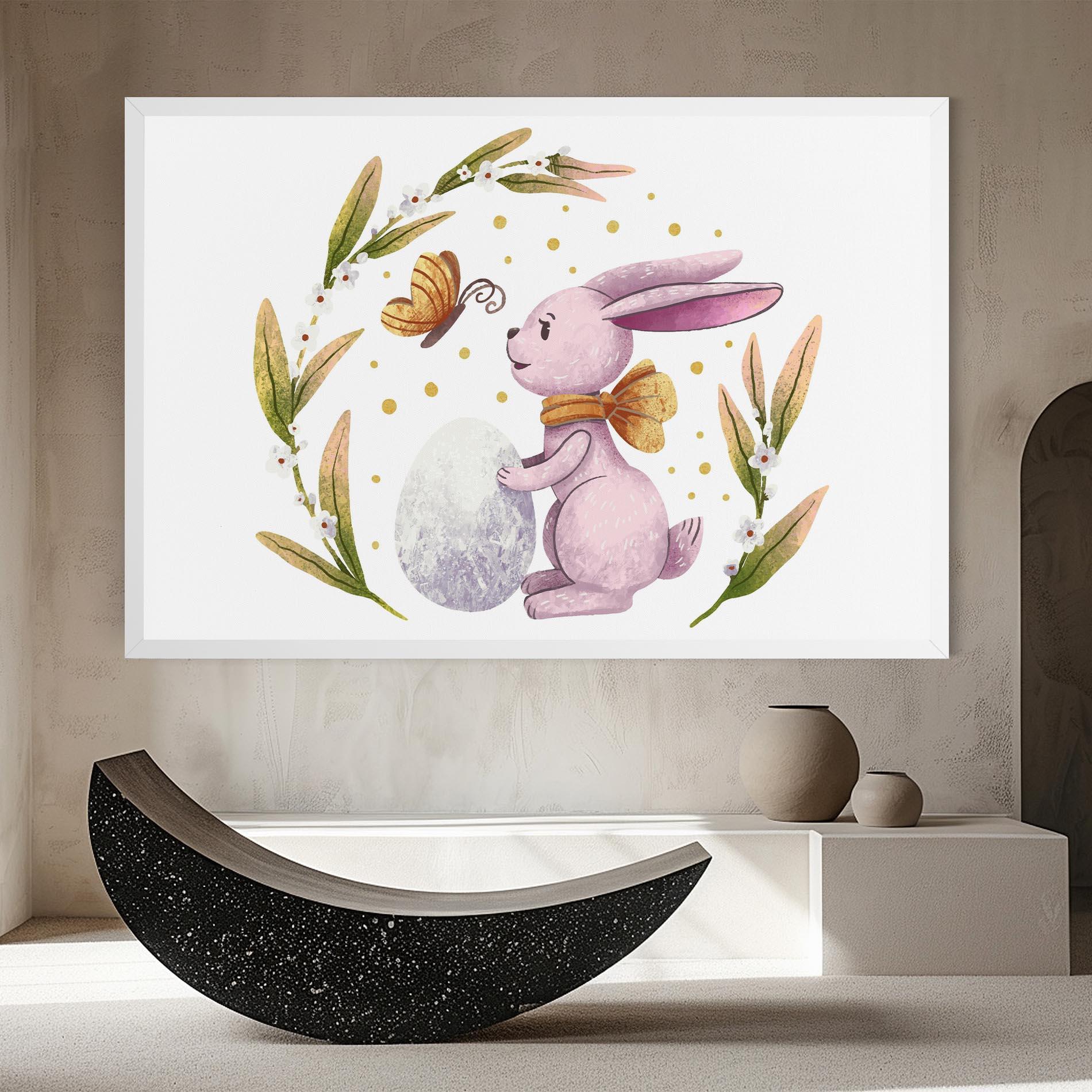 Tablou Canvas Easter Pink Bunny mockup 8