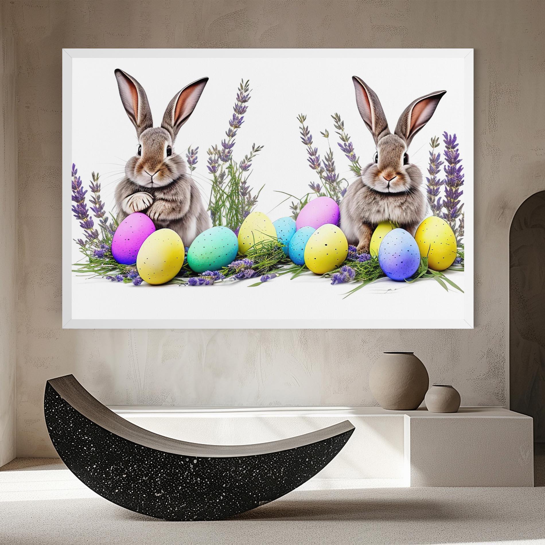 Tablou Canvas Flowers Easter Bunny mockup 8