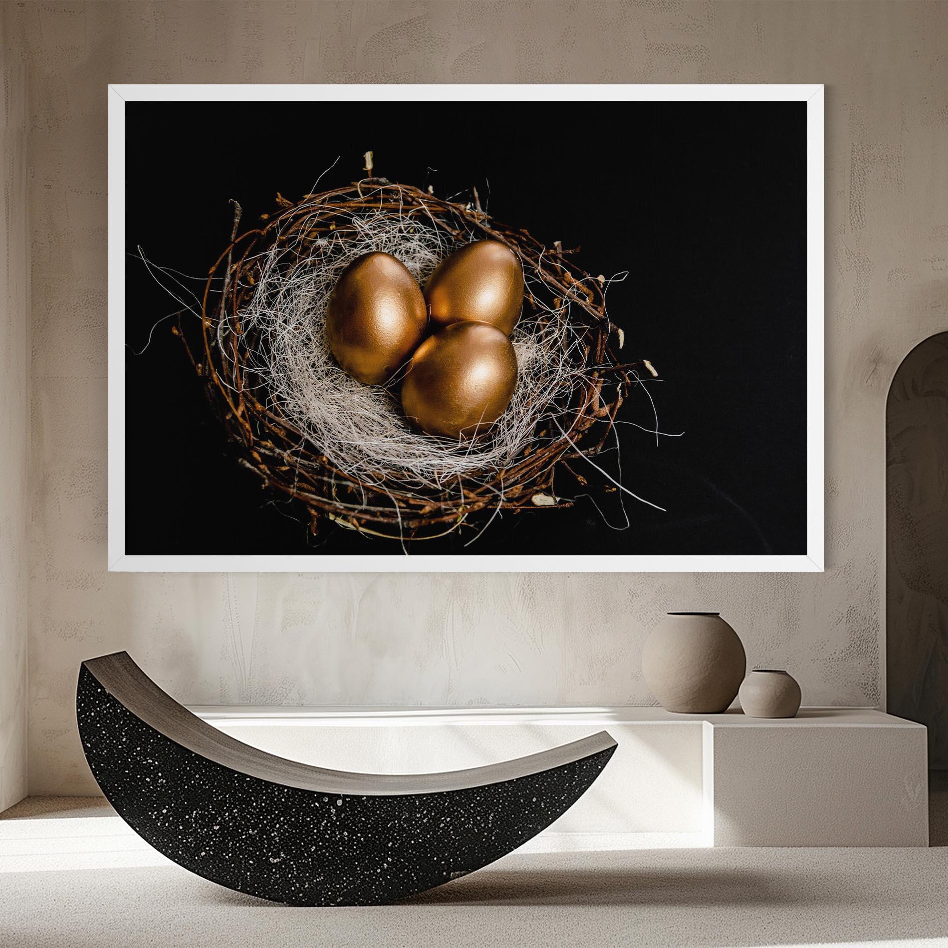 Tablou Canvas Pretty Golden Easter Eggs mockup 8