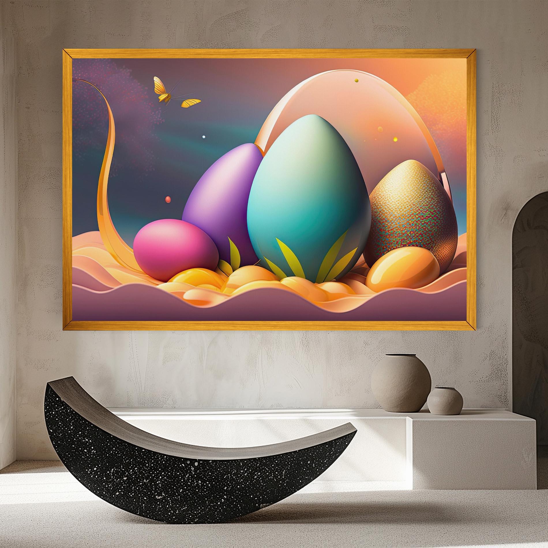 Tablou Canvas Big Blue Easter Egg mockup 8