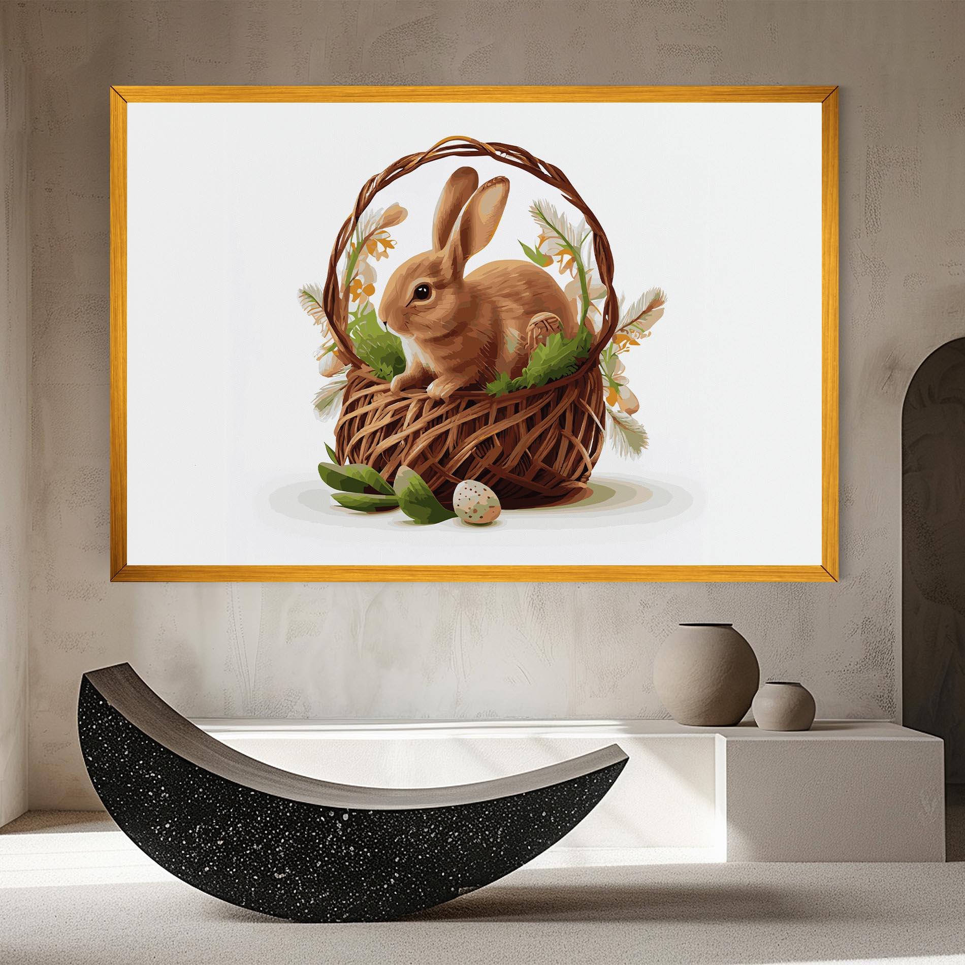 Tablou Canvas Bunny In Basket mockup 8