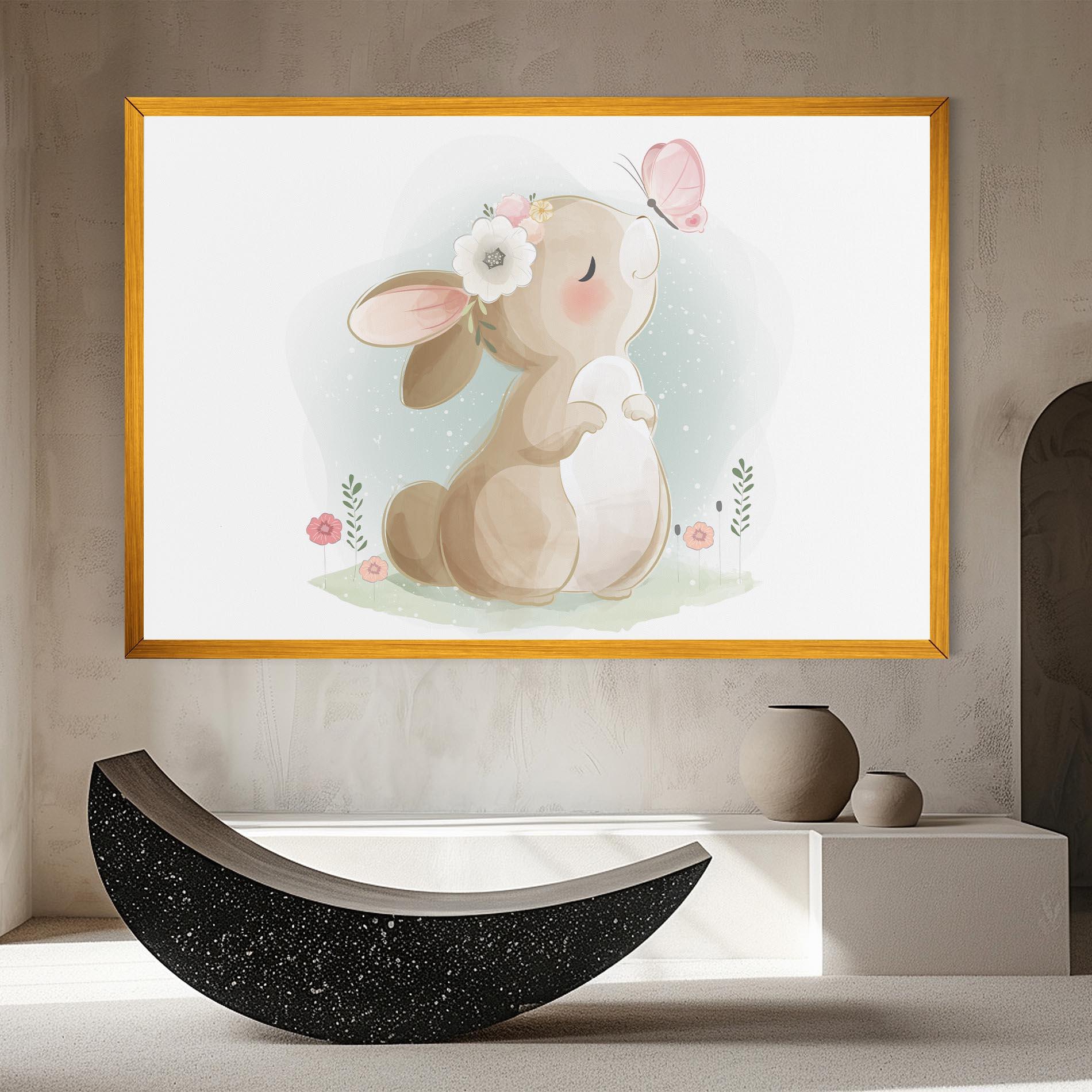 Tablou Canvas Butterfly On Bunny Nose mockup 8