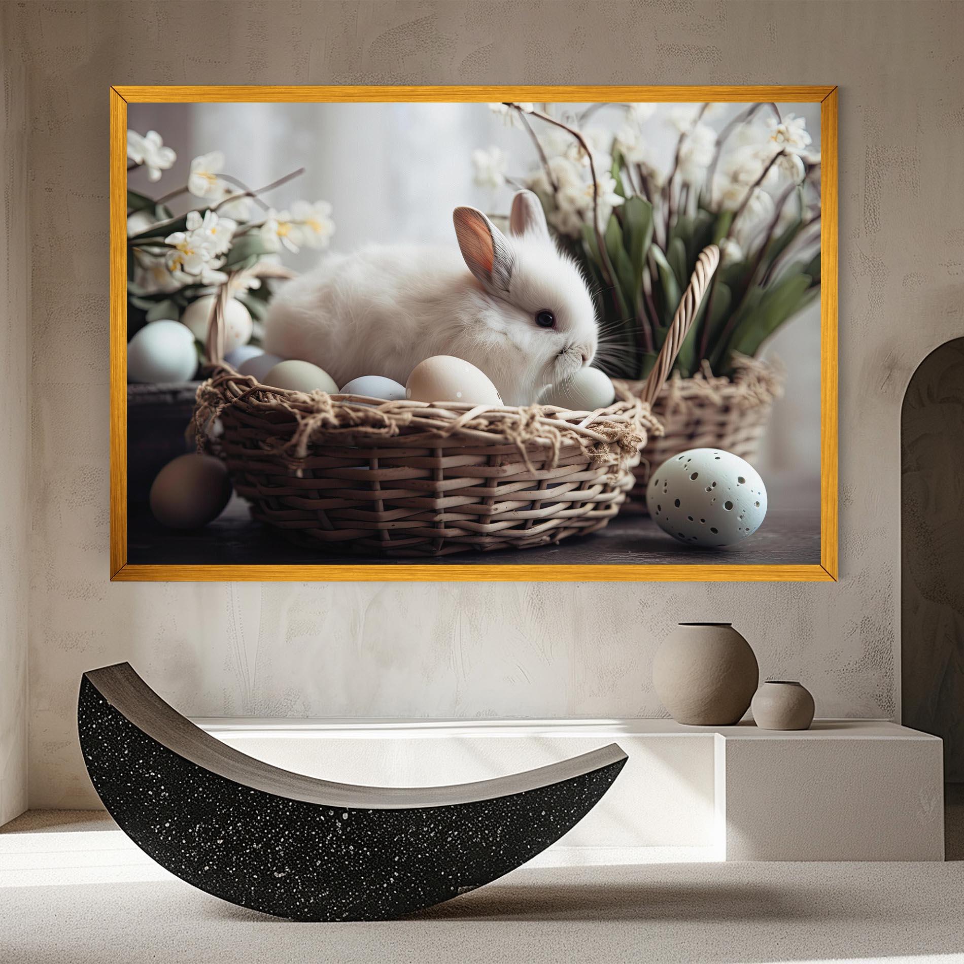 Tablou Canvas Cute White Easter Eggs mockup 8