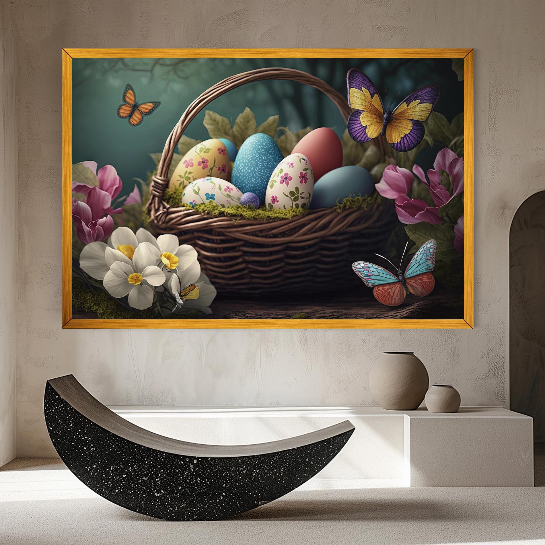 Tablou Canvas Easter Eggs Butterfly mockup 8