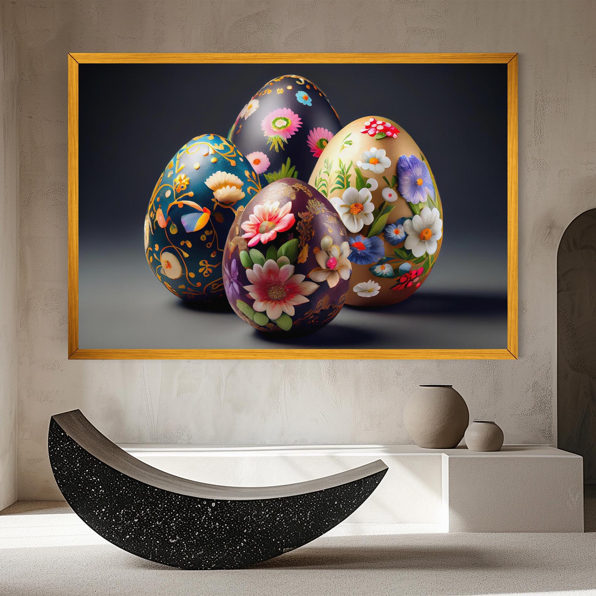 Tablou Canvas Easter Egs Flowers mockup 8