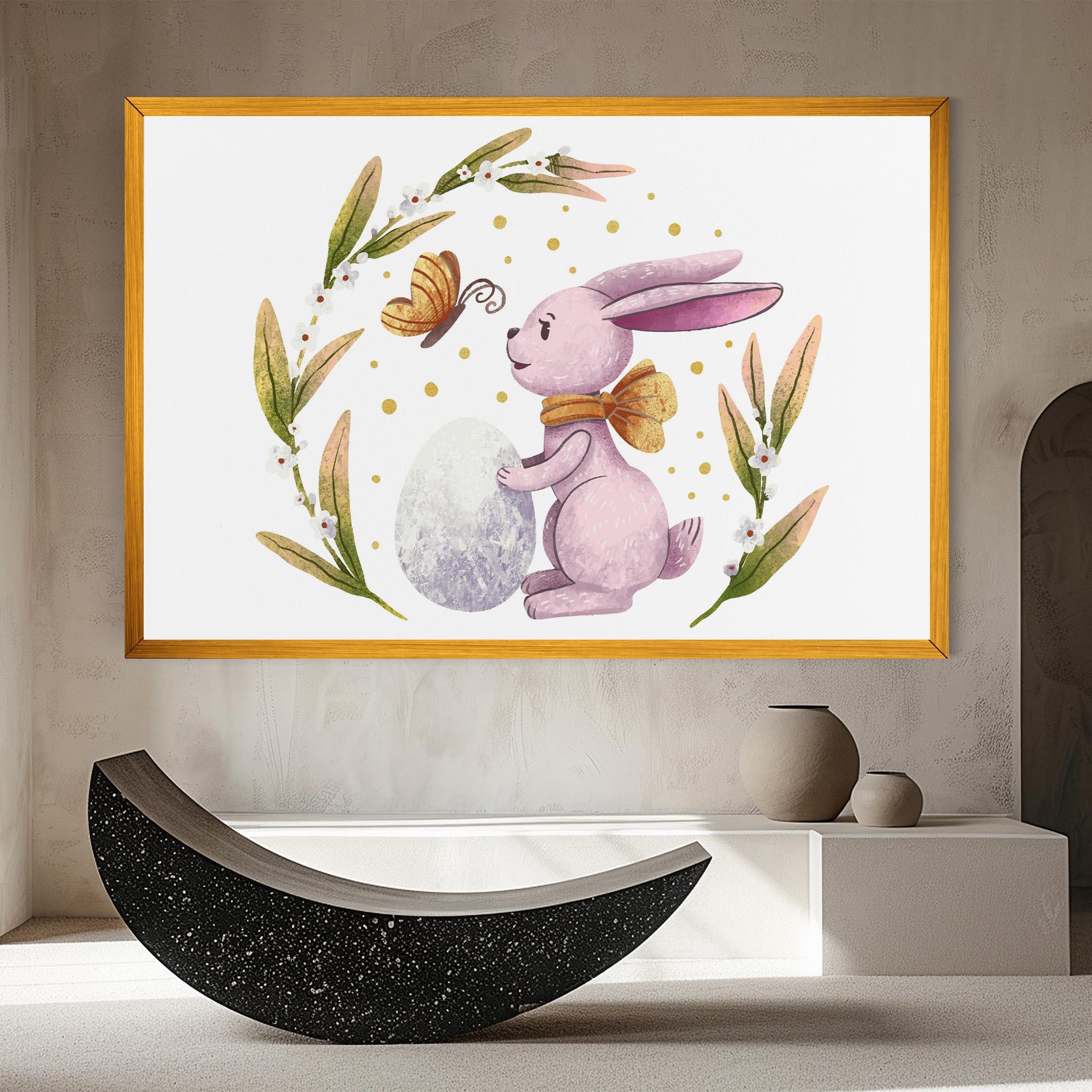 Tablou Canvas Easter Pink Bunny mockup 8