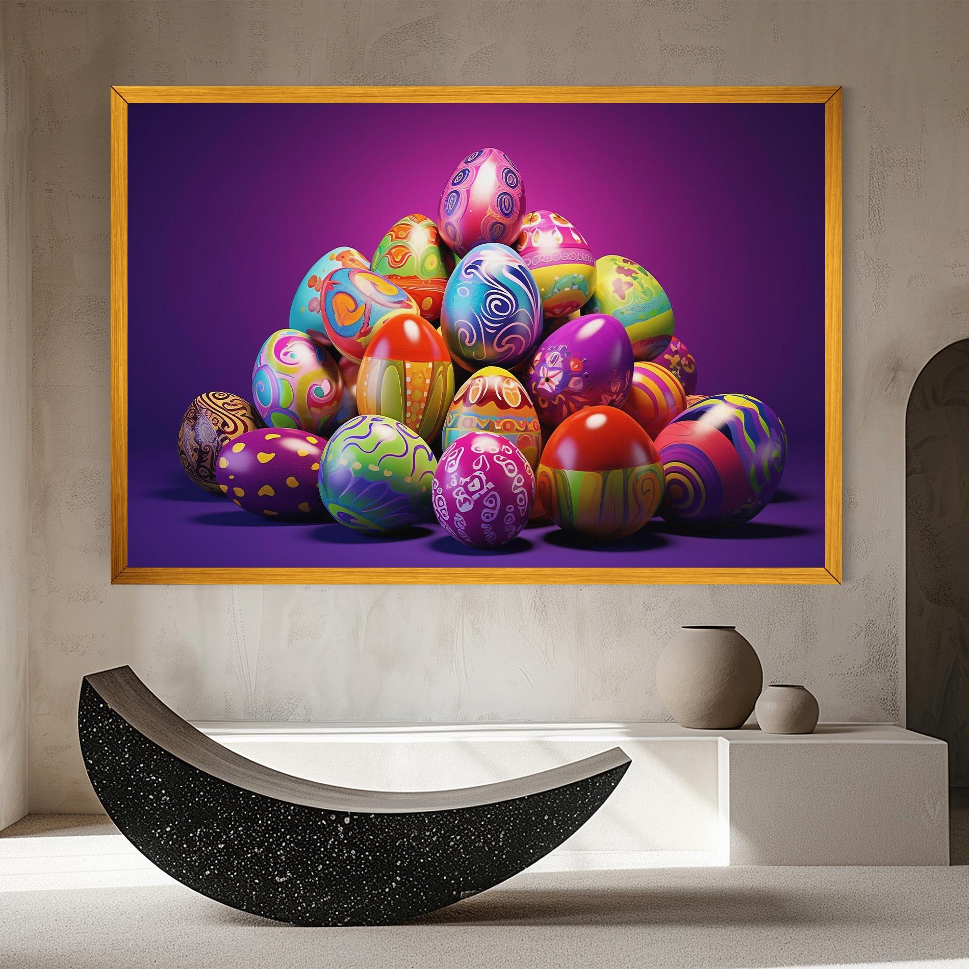 Tablou Canvas Pile Colorful Eggs mockup 8