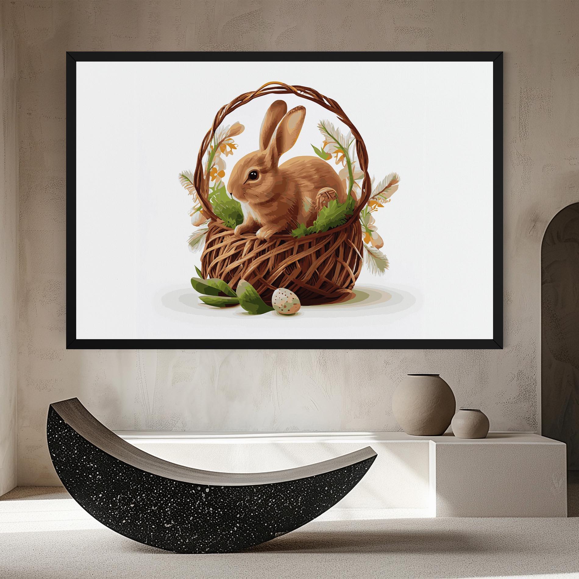 Tablou Canvas Bunny In Basket mockup 8